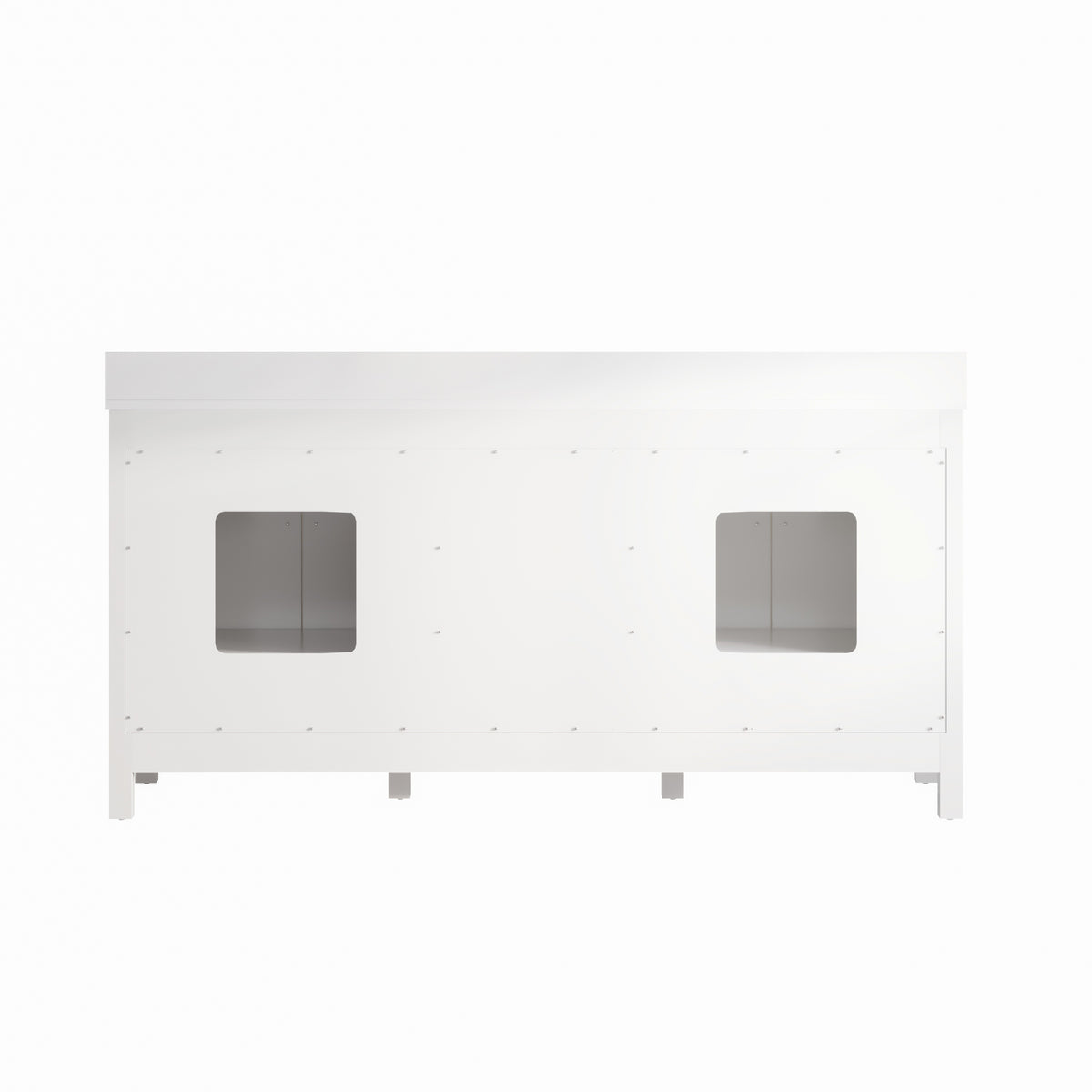 72 Inch Freestanding Solid Wood Bathroom Vanity with Pure White Quartz Countertop, 4 Soft-Close Doors & 5 Dovetail Drawers, White