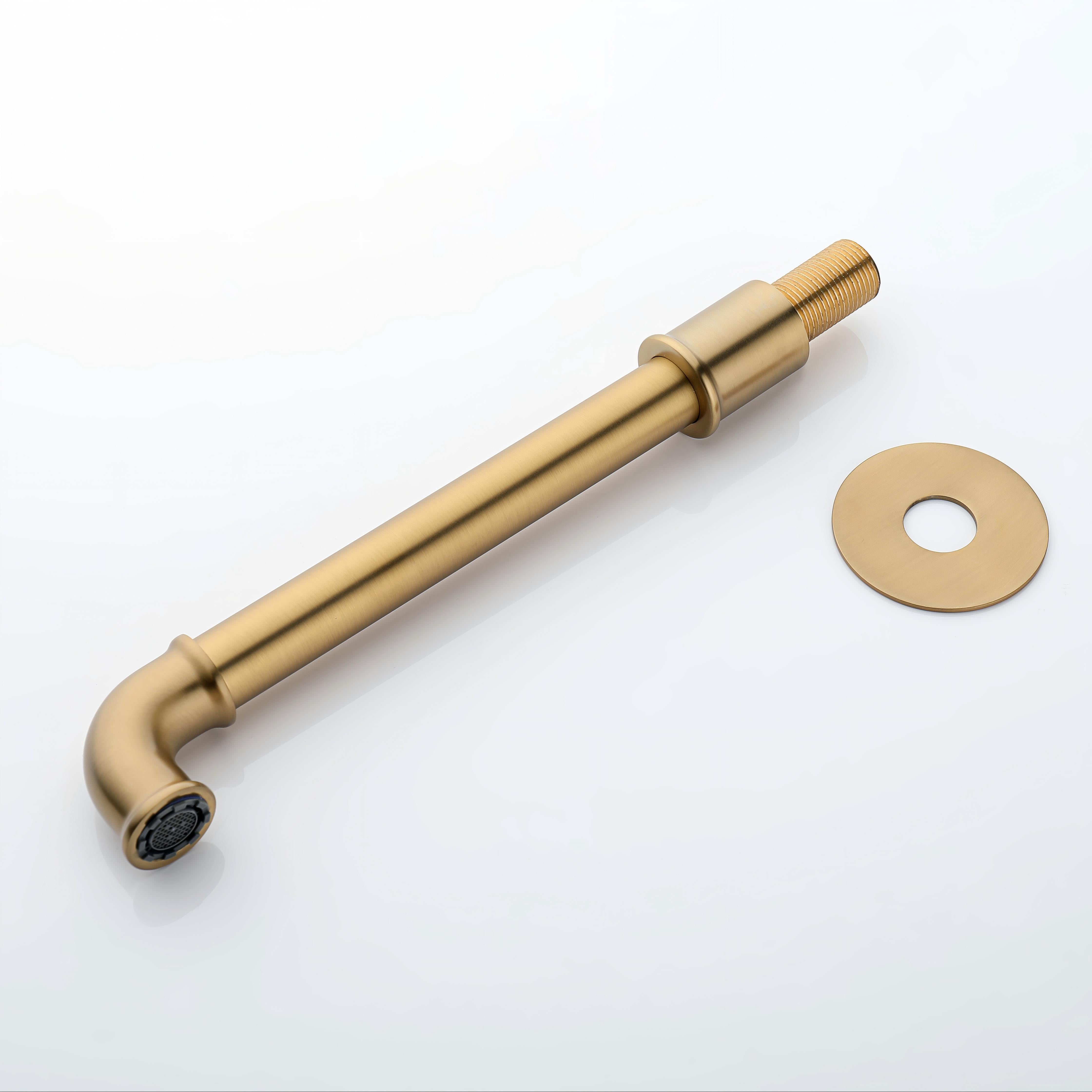 Wall-Mounted Single Handle Industrial Sink Faucet, Brushed gold