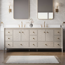 84 Inch Solid Wood Bathroom Vanity with Carrara Quartz Top, 4 Soft-Close Doors & 11 Drawers