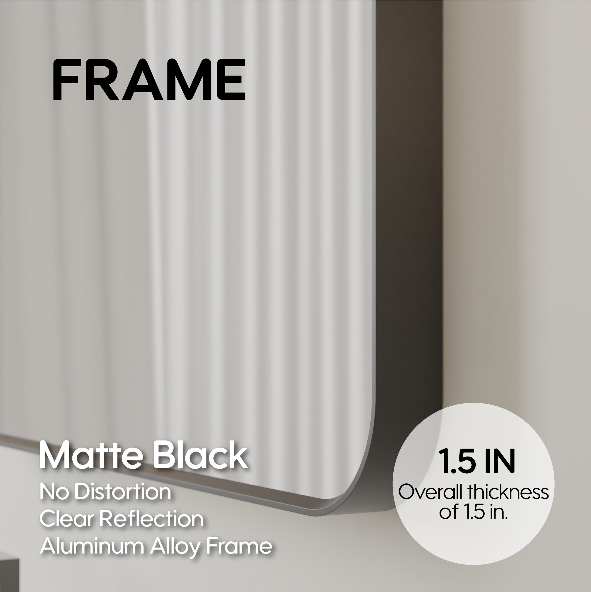 30-in W x 36-in H Black Rectangular Framed Bathroom Vanity Mirror, Aluminum Frame