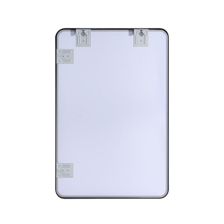 24-in W x 36-in H Black Rectangular Framed Bathroom Vanity Mirror