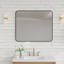30-in W x 36-in H Black Rectangular Framed Bathroom Vanity Mirror, Aluminum Frame