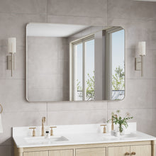 48-in W x 36-in H Brushed Nickel Framed Bathroom Vanity Mirror Rectangular Bathroom Mirror