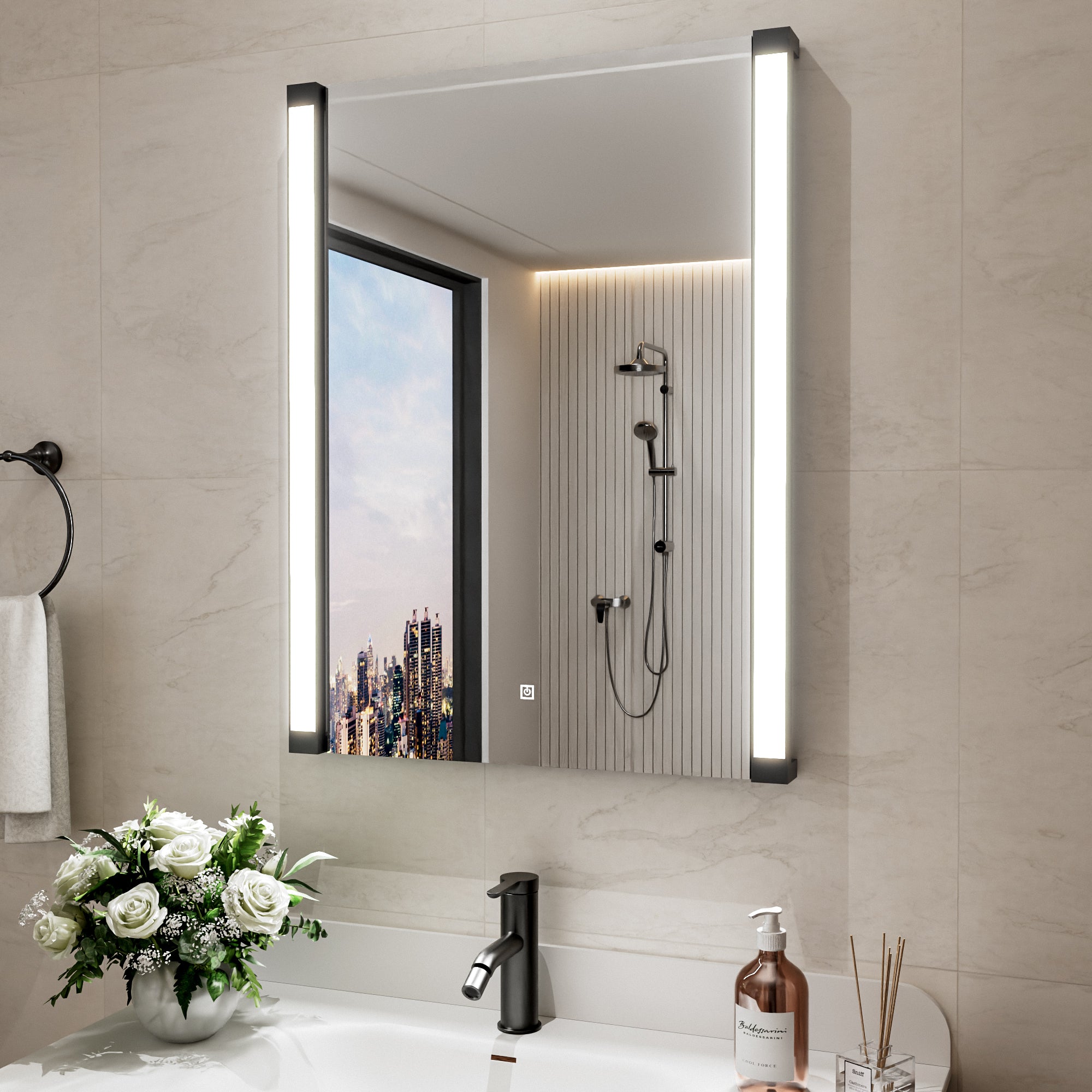 24 In. X 32 In. LED Bathroom Mirror With 270 Degrees Swivel Function, Dimmable Lighting & Memory Function
