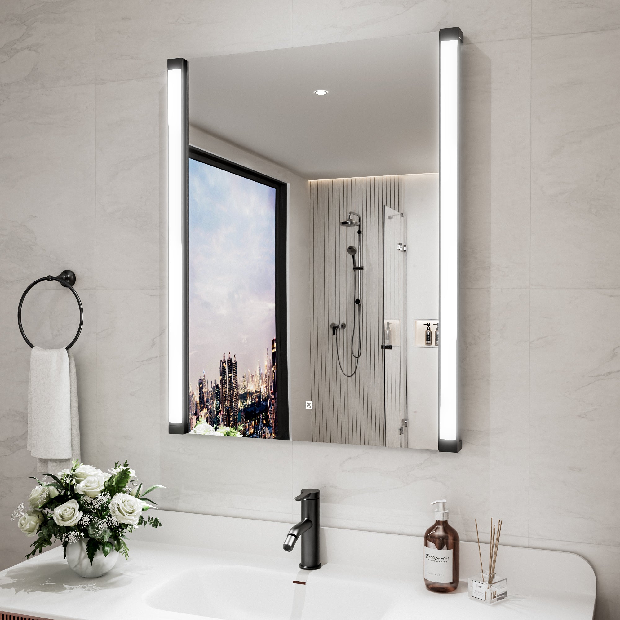 28 In. X 36 In. LED Bathroom Mirror With 270 Degrees Swivel Function, Dimmable Lighting & Memory Function