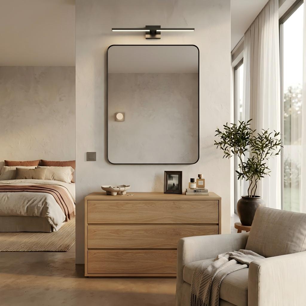30 in. W x 36 in. H Black Bathroom Wall Mirror, Minimalist Aluminum Framed Vanity Mirror (Vertical/Horizontal)