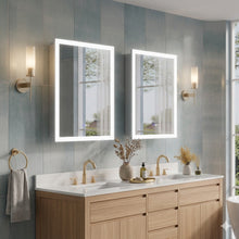2-Pack 24 x 32 Inch LED Lighted Medicine Cabinet with Mirror, Anti-fog, 3X Magnifier, Surface or Recess Mount, Left Hinge+Right Hinge