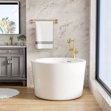 41 in. x 41 in. Acrylic Round Freestanding Soaking Bathtub with Groove Overflow and Pop-up Drainer