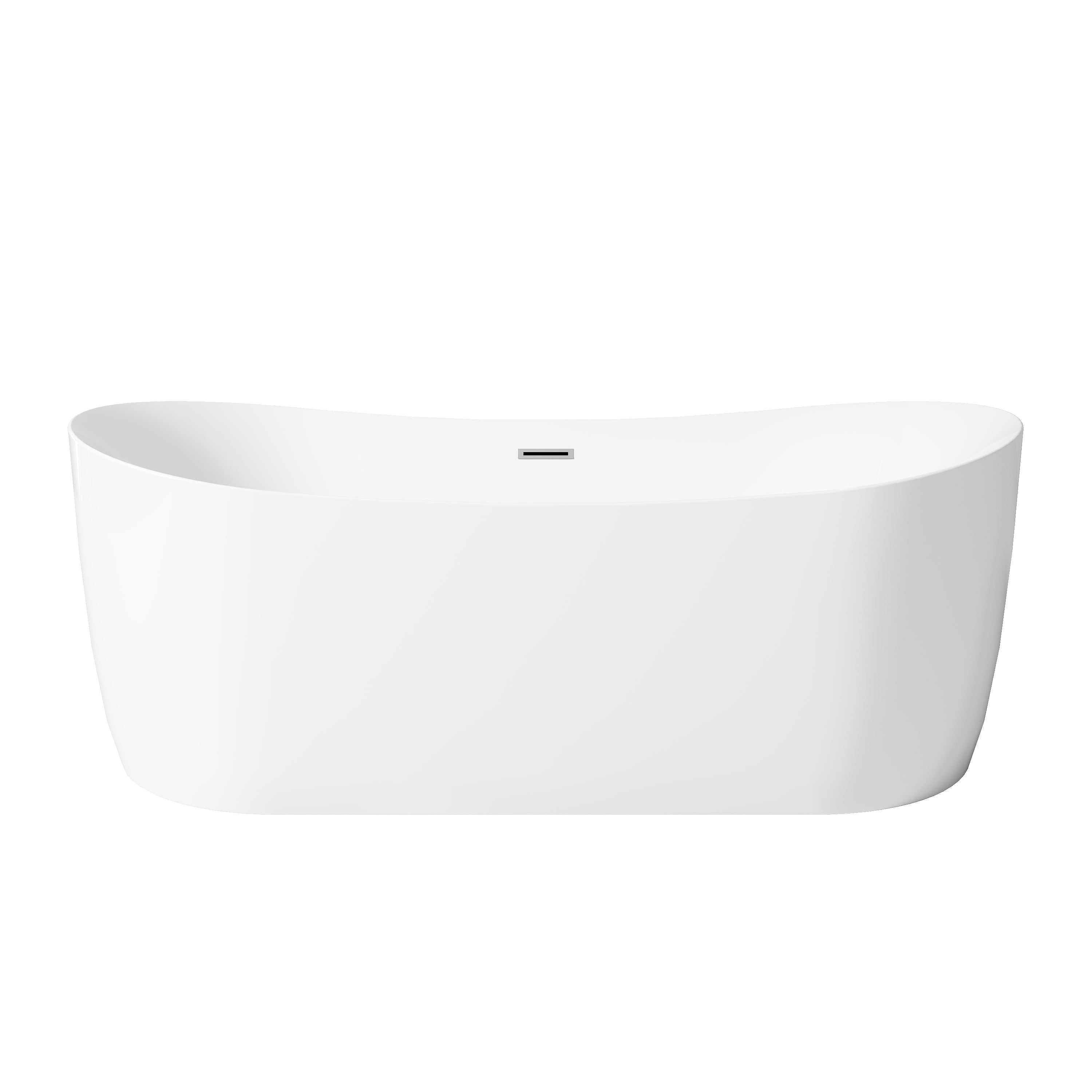 72 in. x 34 in. Acrylic Freestanding Whirlpool & Air Bubble Heated Bathtub with LED Control Panel, Water Jets, Drain & Overflow, Glossy White