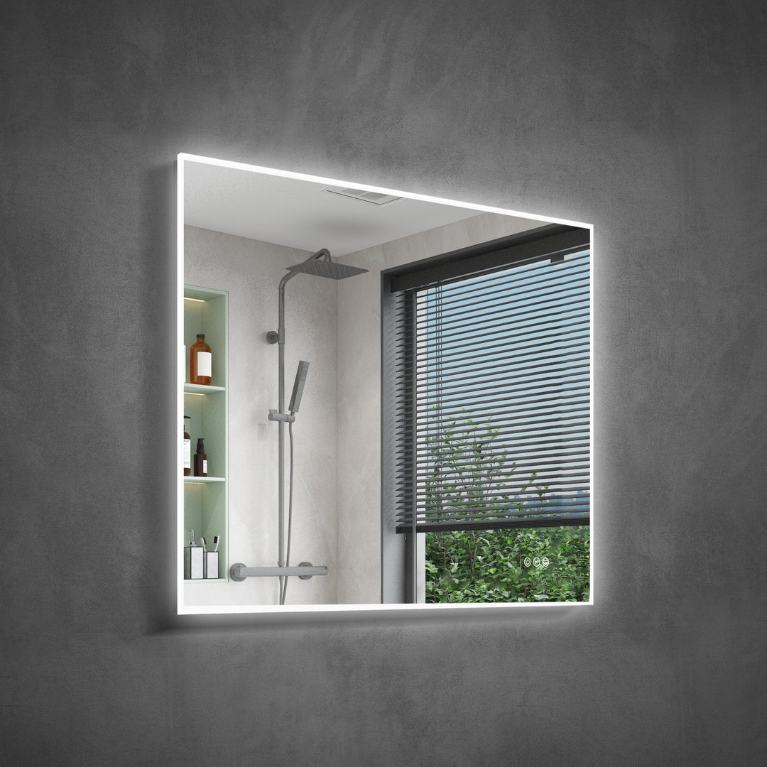 40 in. W x 32 in. H Rectangular Frameless Anti-Fog LED Light Dimmable Wall Mount Premium Bathroom Vanity Mirror