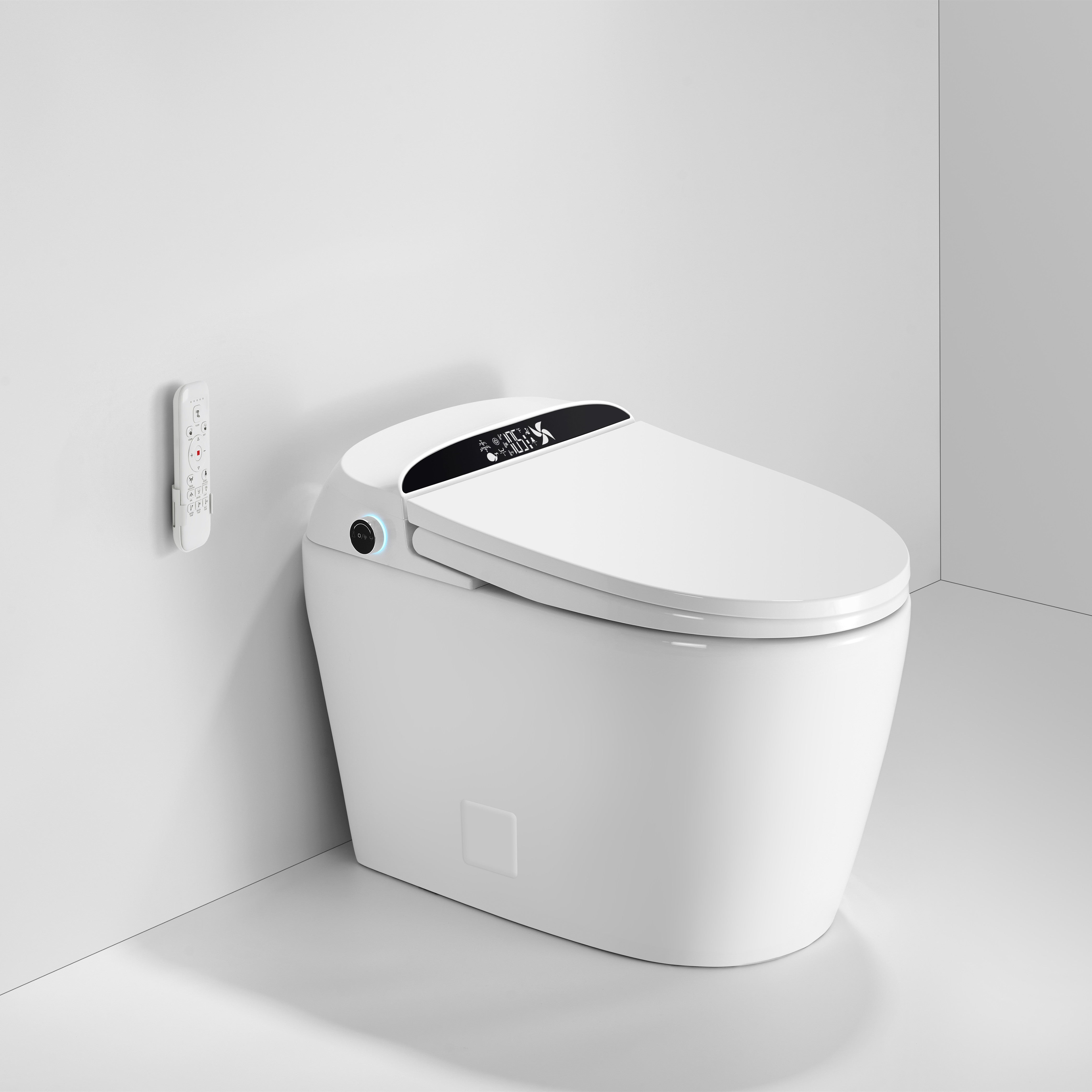 Luxury Smart Toilet with Remote Control, Heated Seat, Dual Wash Functions & Auto Open/Flush