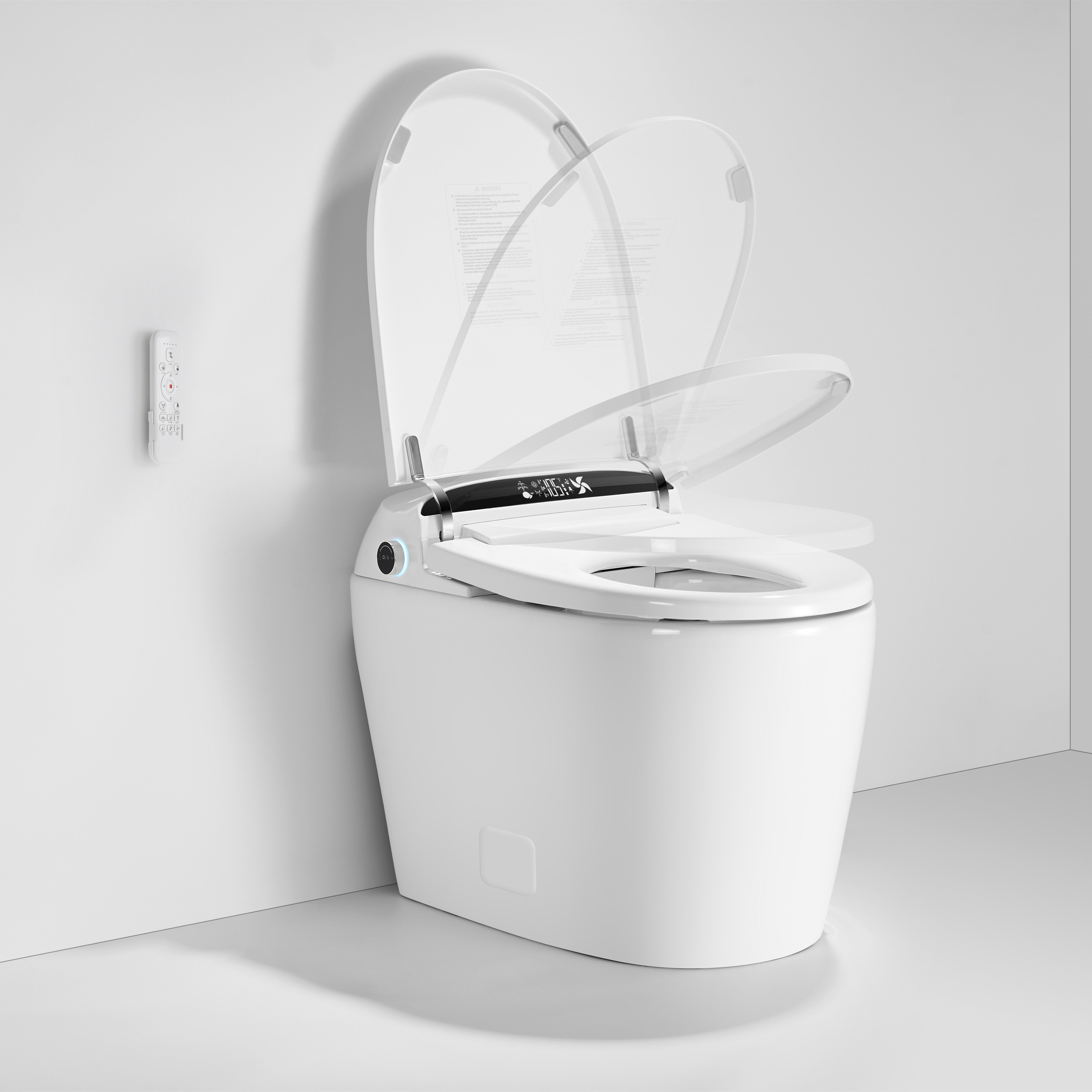 Luxury Smart Toilet with Remote Control, Heated Seat, Dual Wash Functions & Auto Open/Flush