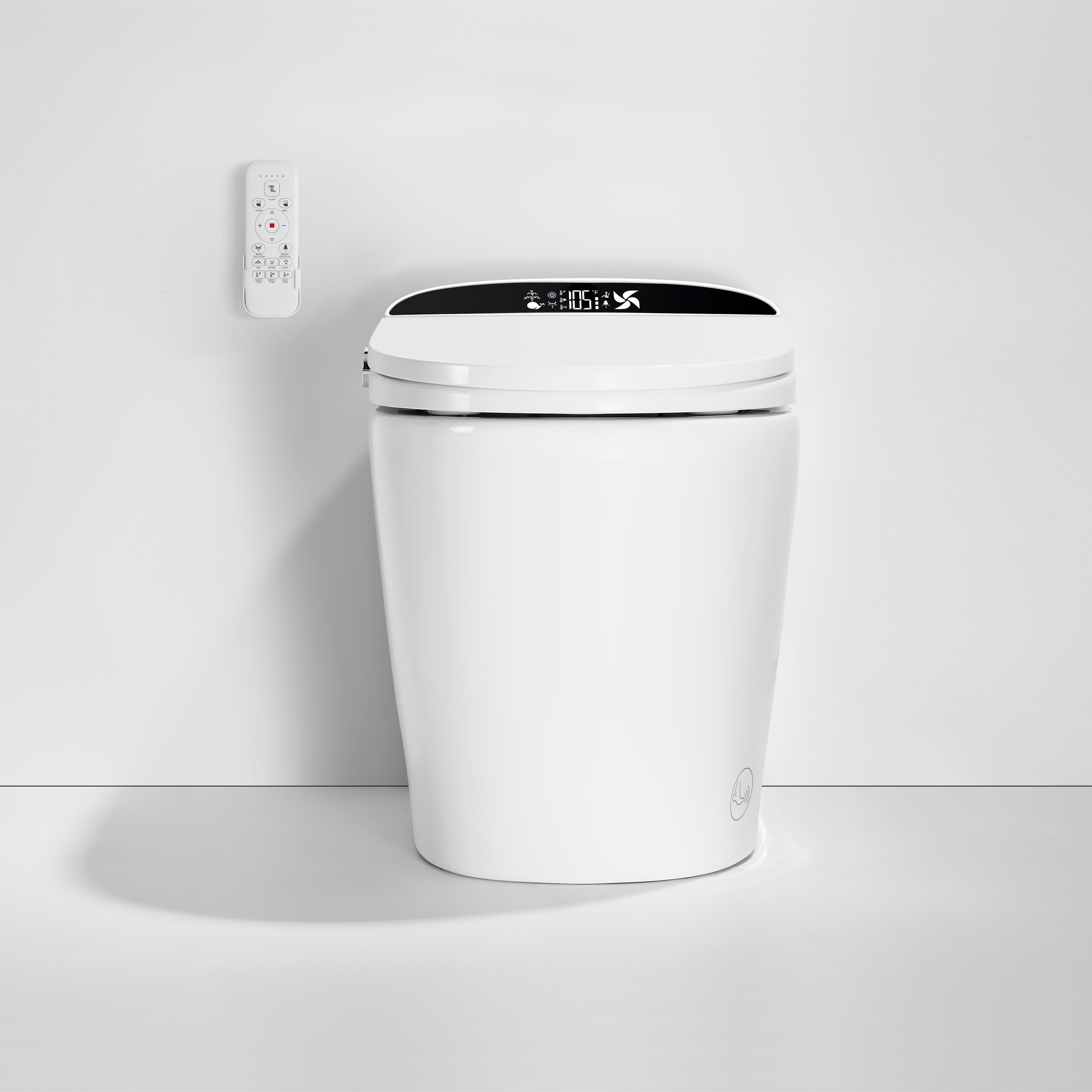 Luxury Smart Toilet with Remote Control, Heated Seat, Dual Wash Functions & Auto Open/Flush
