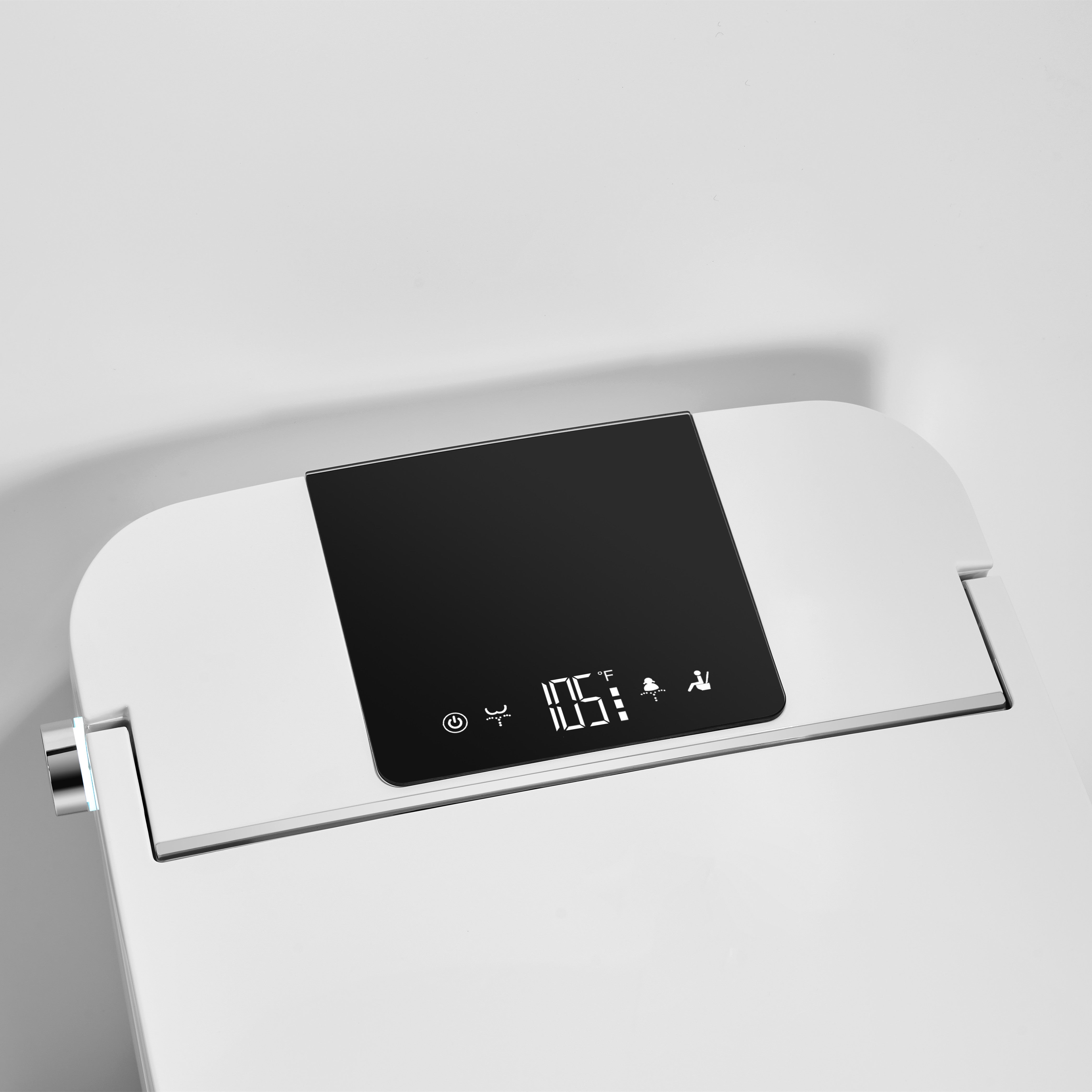 High-Tech Smart Toilet with Foot Sensor, Dual Outlet Bidet, Rear & Lady Wash, Auto Flushing & Auto Lid