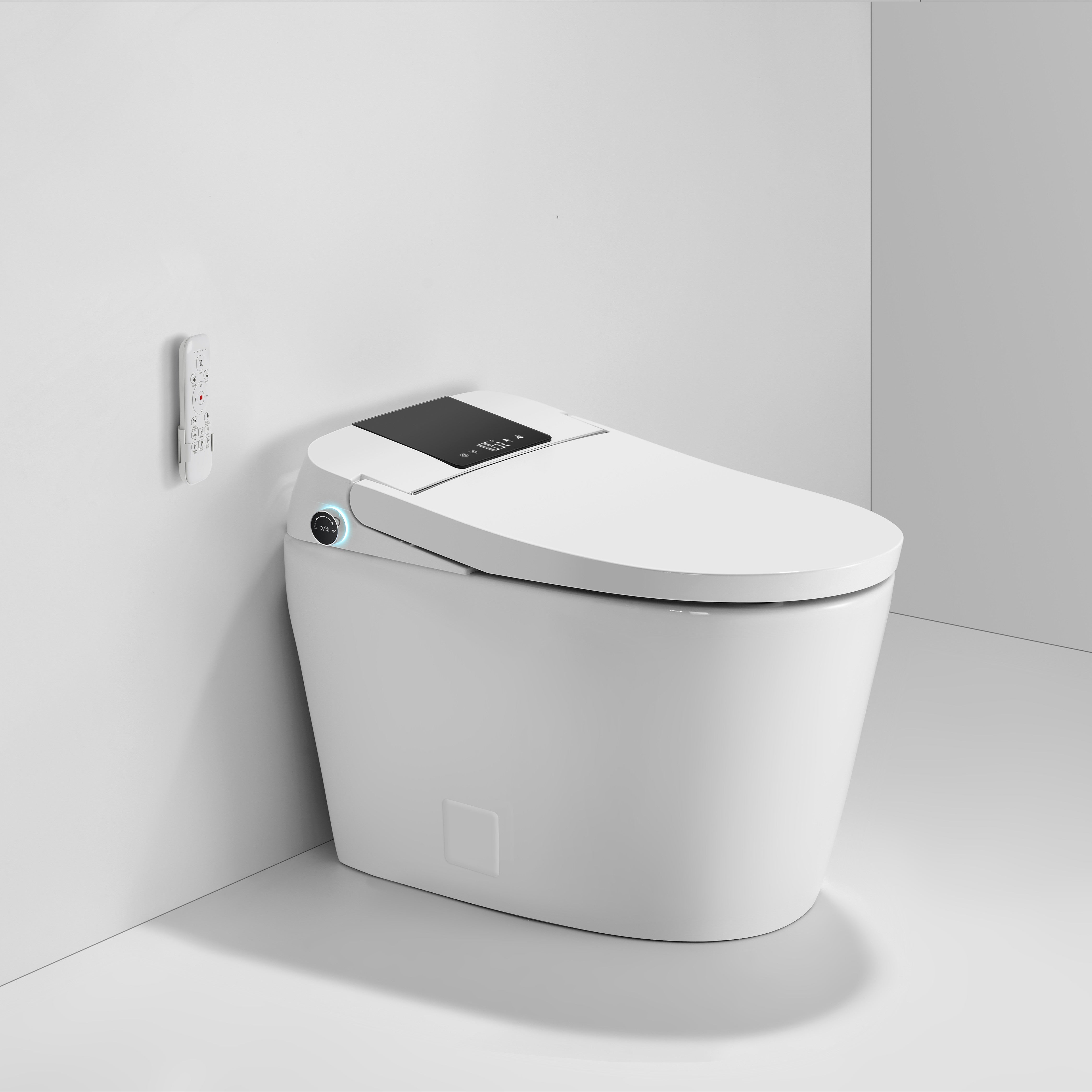 High-Tech Smart Toilet with Foot Sensor, Dual Outlet Bidet, Rear & Lady Wash, Auto Flushing & Auto Lid