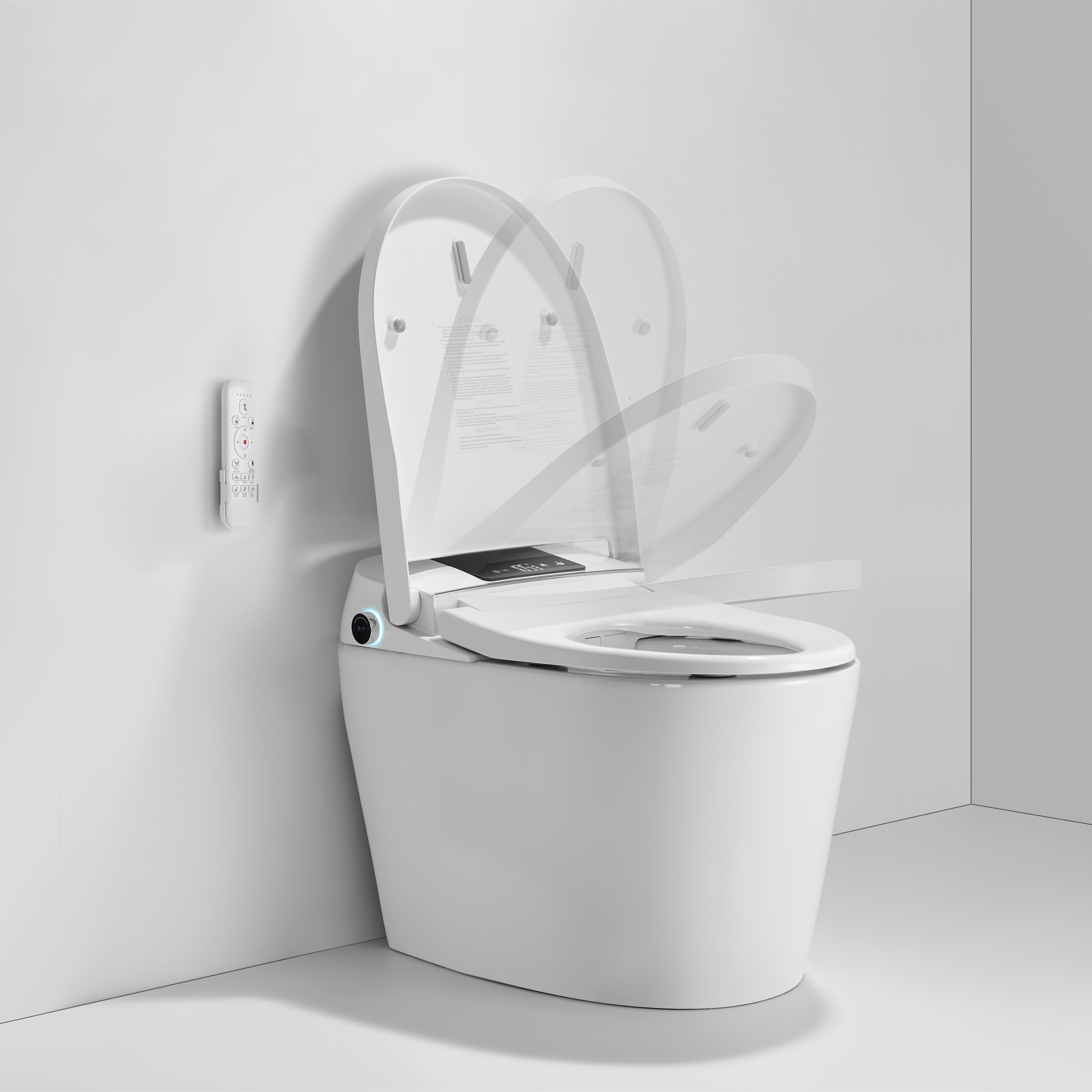 High-Tech Smart Toilet with Foot Sensor, Dual Outlet Bidet, Rear & Lady Wash, Auto Flushing & Auto Lid