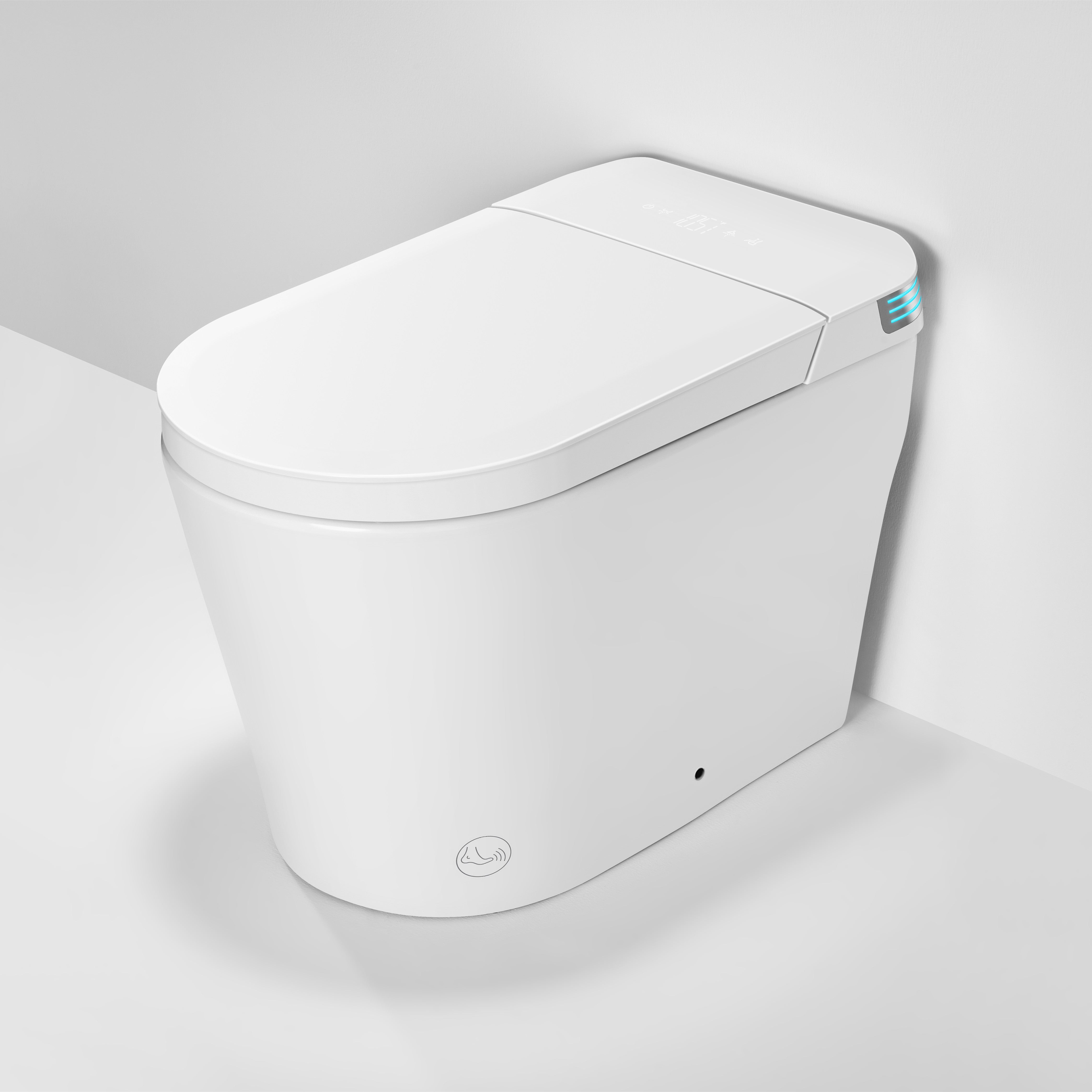 Luxury Smart Toilet with Auto Open Lid, Heated Seat, Self-Cleaning Dual Spray & Ambient lighting