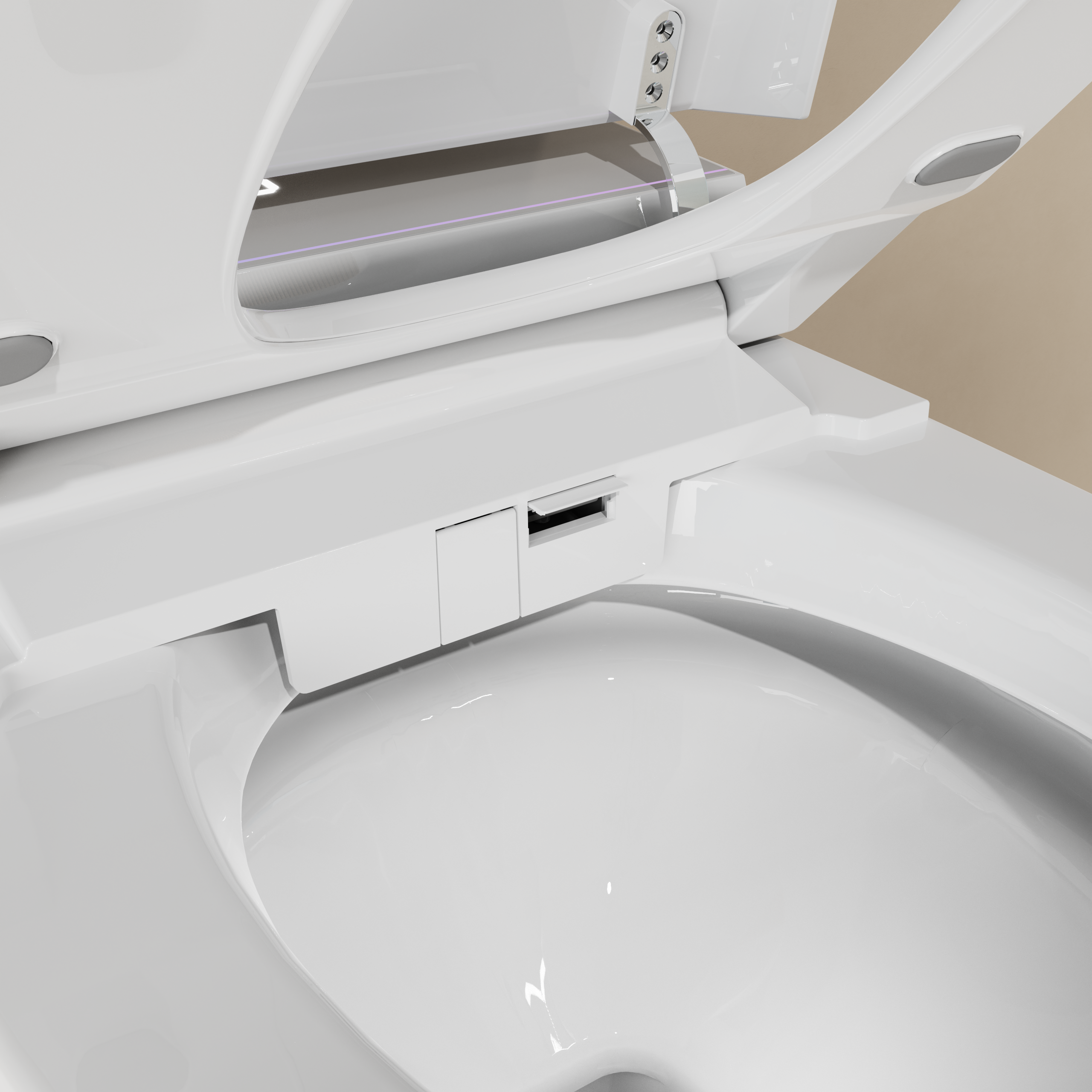 Elongated Smart Toilet Bidet in White with UV-A Sterilization, Auto Flush, Heated Seat and Remote