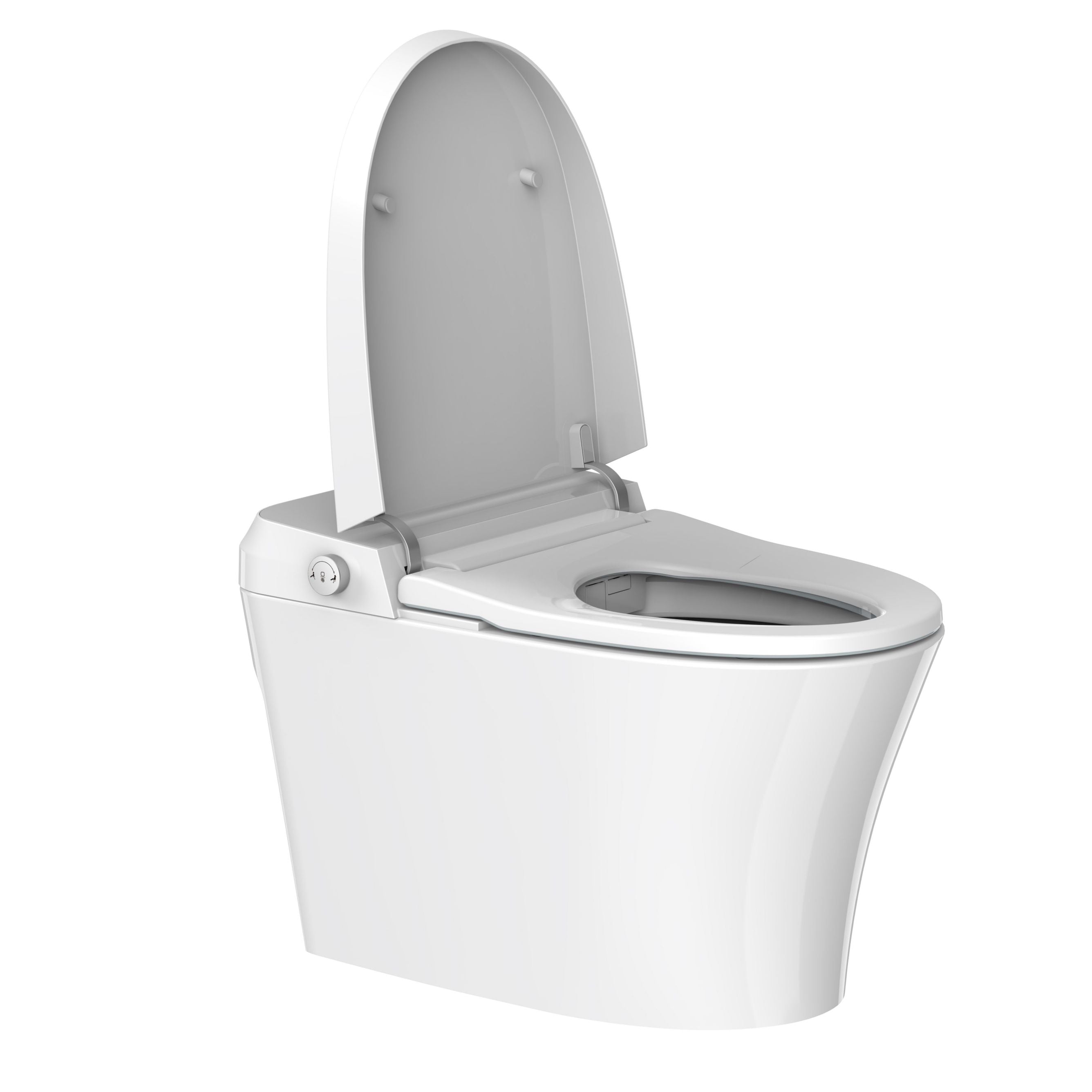 Elongated Smart Toilet Bidet in White with UV-A Sterilization, Auto Flush, Heated Seat and Remote