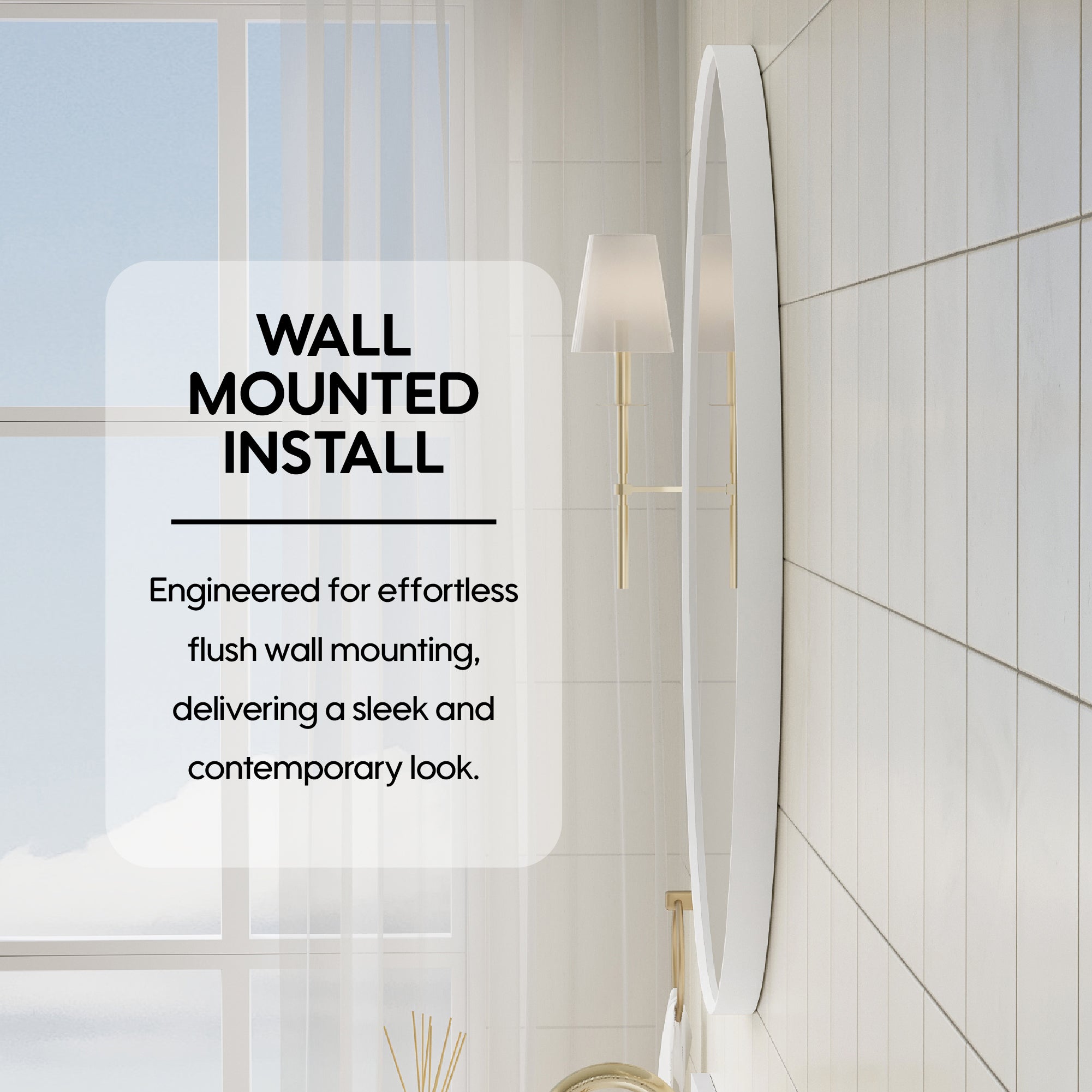 28 in. W x 28 in. H White Modern Bathroom Mirror Round Framed Aluminum Wall Mirror