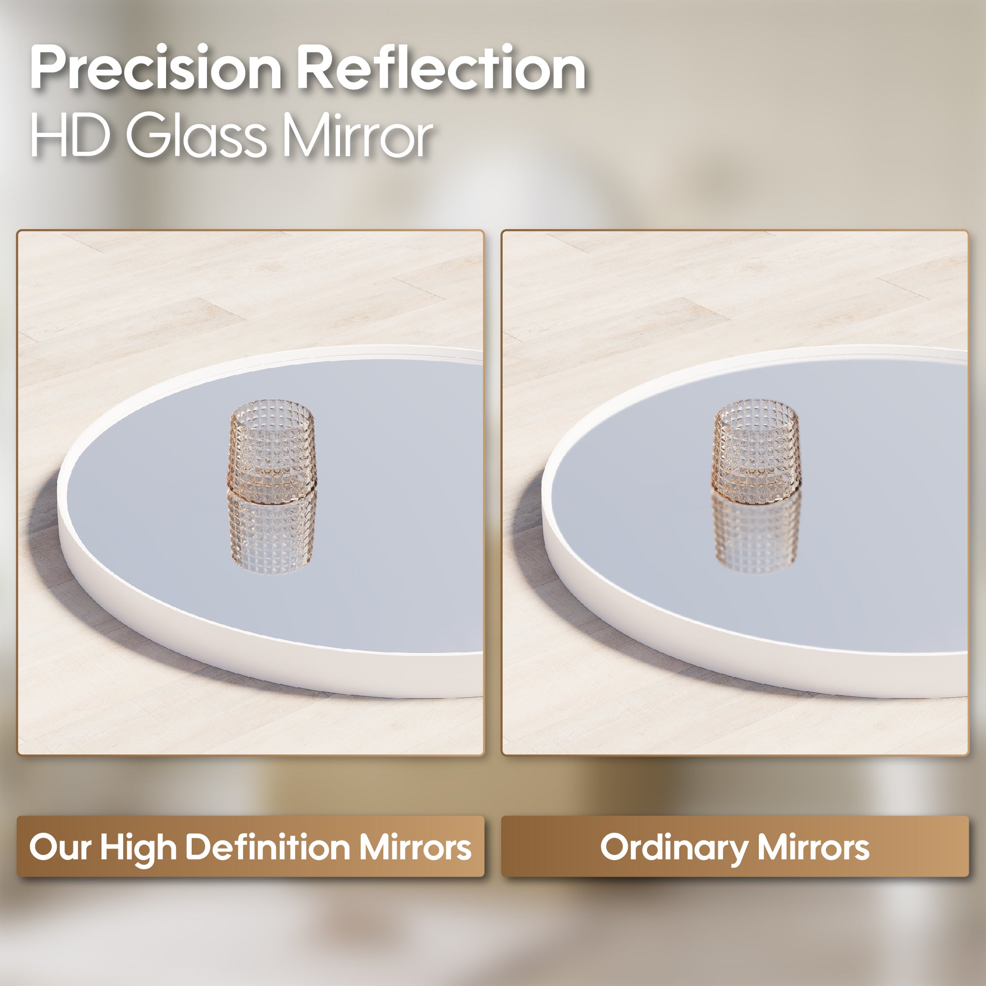 32 in. W x 32 in. H White Modern Bathroom Mirror Round Framed Aluminum Wall Mirror