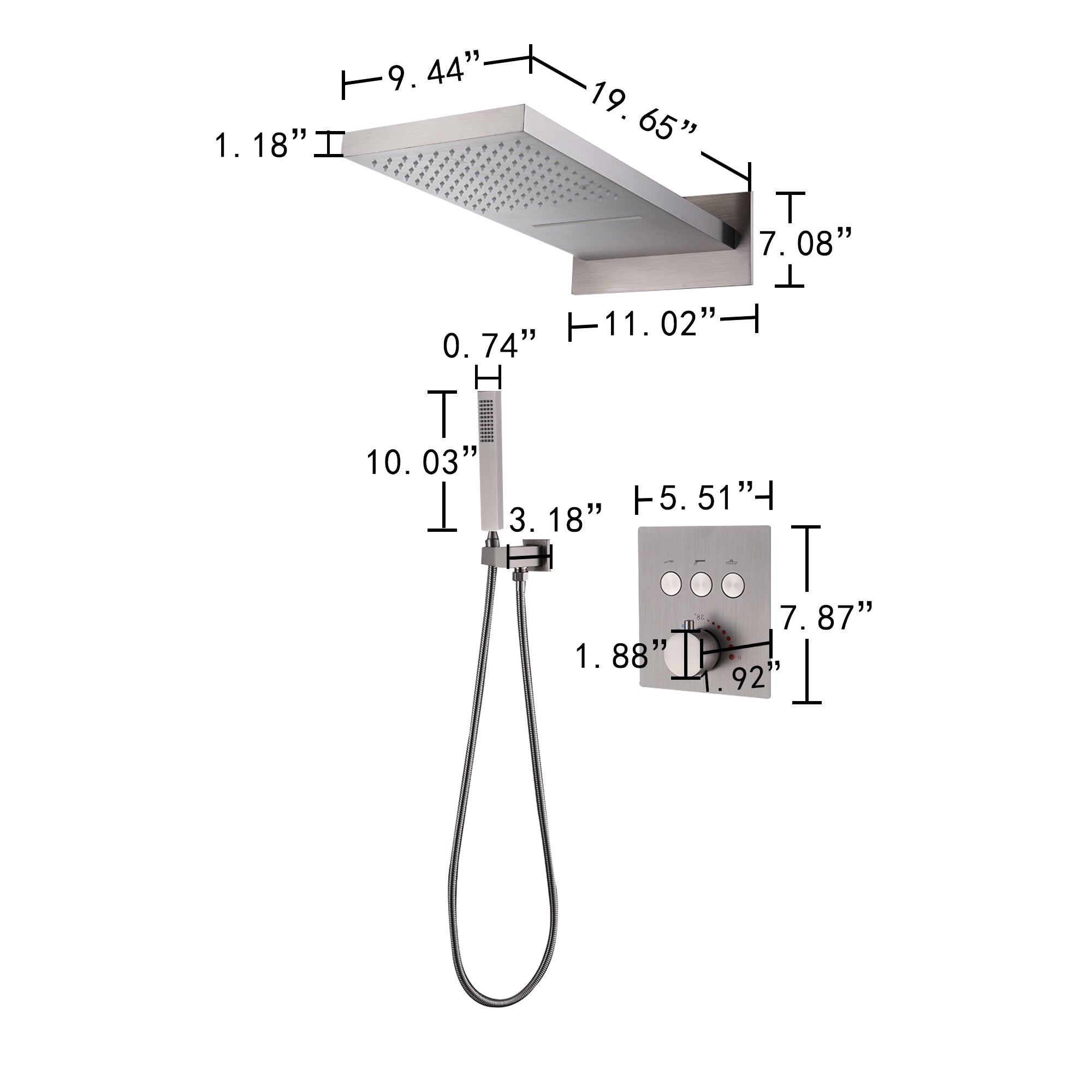 shower systems with rain head