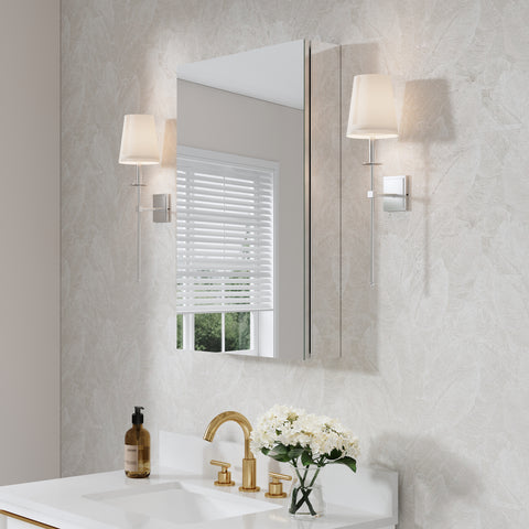 20 in.×30 in. Copper-Free Tri-Views Mirror Cabinet with Adjustable Shelves and Left Swing Door