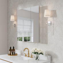 30 in. x30 in. Copper-Free Tri-Views Mirror Cabinet with Adjustable Shelves and Dual Swing Doors