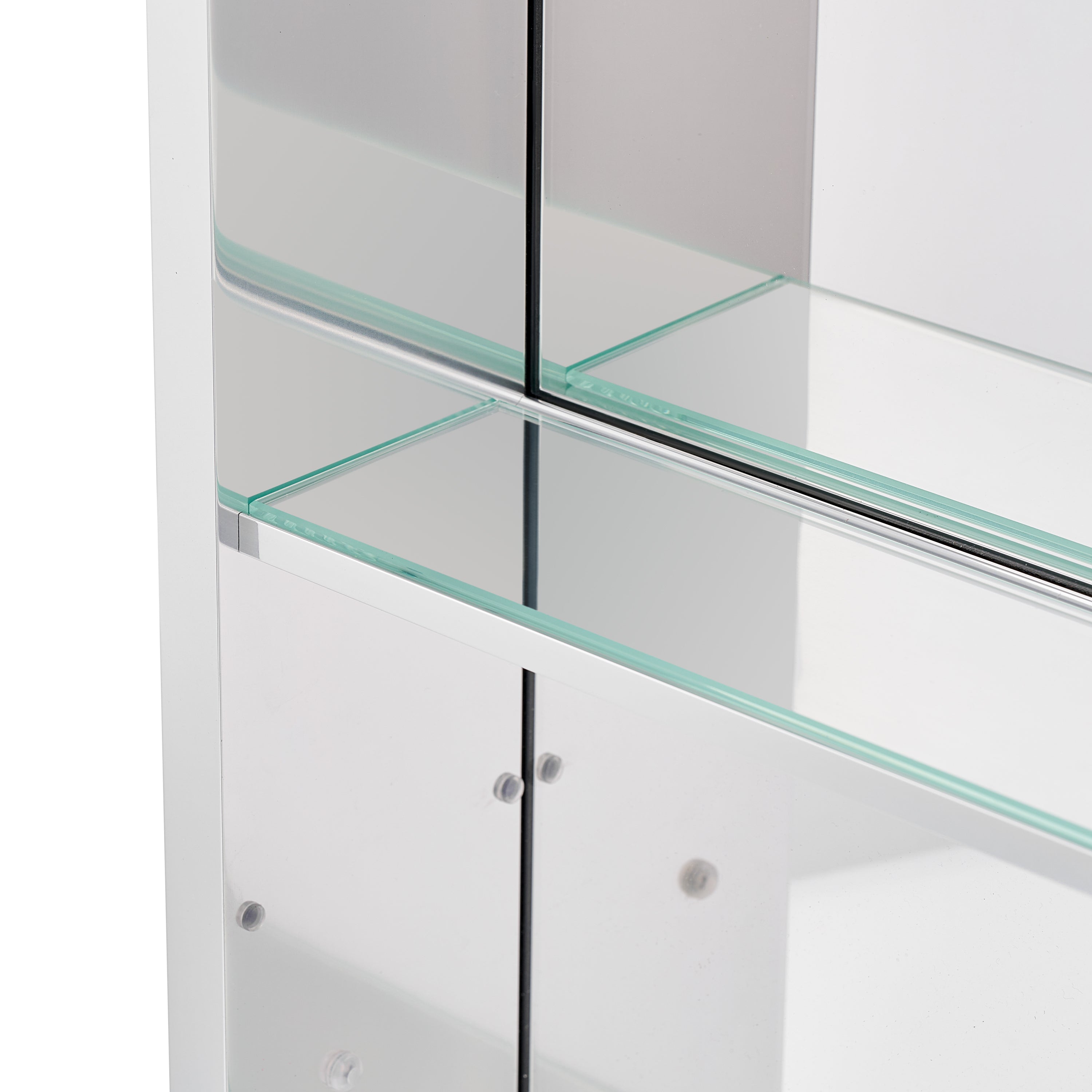 12 in.×36 in. Recessed/Surface Mount Open Medicine Cabinet No Mirror with 2 Shelves and 3 PCS Tempered Glass