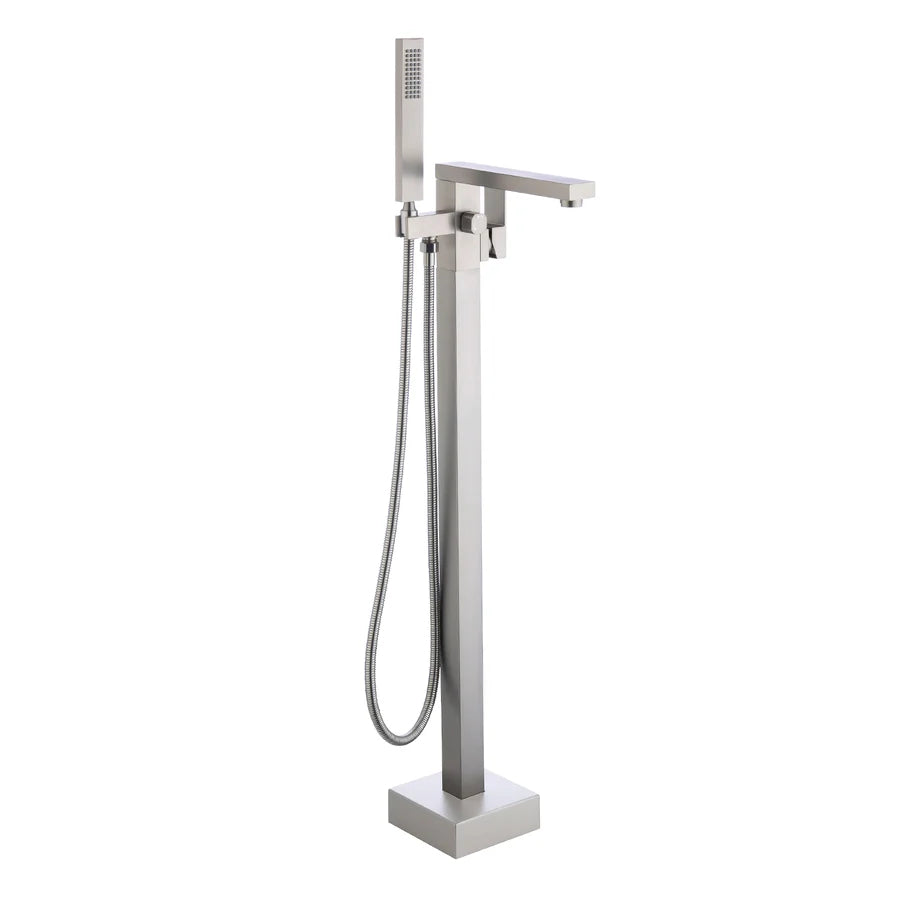 Freestanding Single Handle Bath Tub Filler Faucet with Hand Shower
