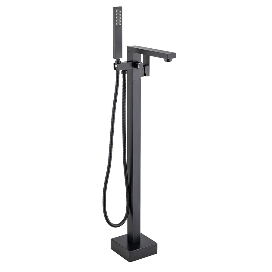 Freestanding Single Handle Bath Tub Filler Faucet with Hand Shower