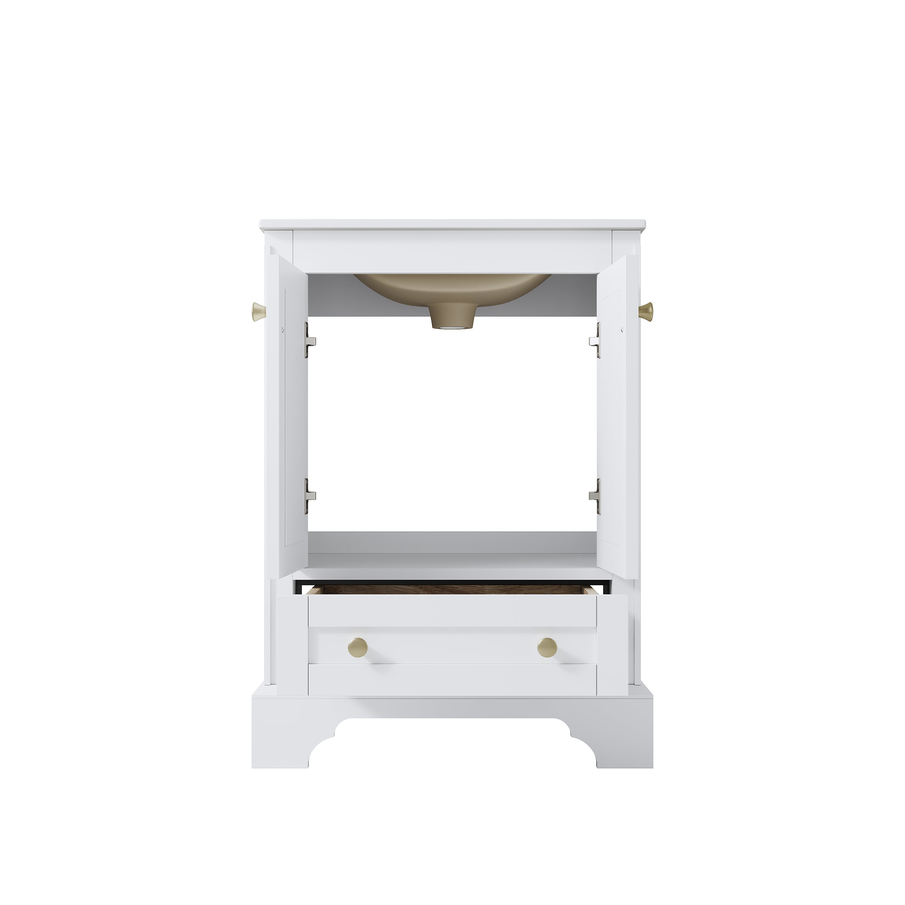 24 inch Bathroom Vanity with Sink Combo Set, Solid Wood Bathroom Storage Cabinet with Soft-Closing Doors, White