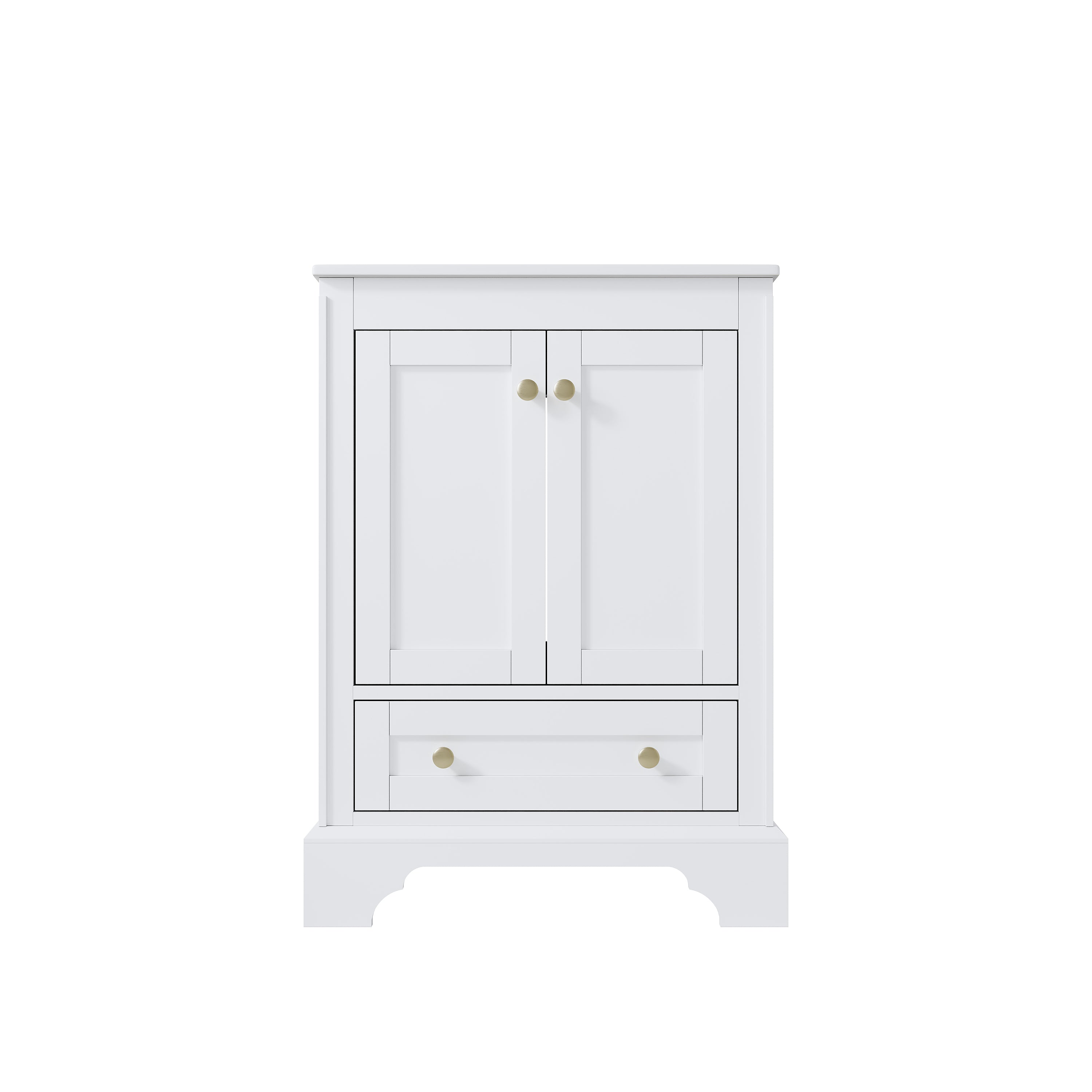 24 inch Bathroom Vanity with Sink Combo Set, Solid Wood Bathroom Storage Cabinet with Soft-Closing Doors, White