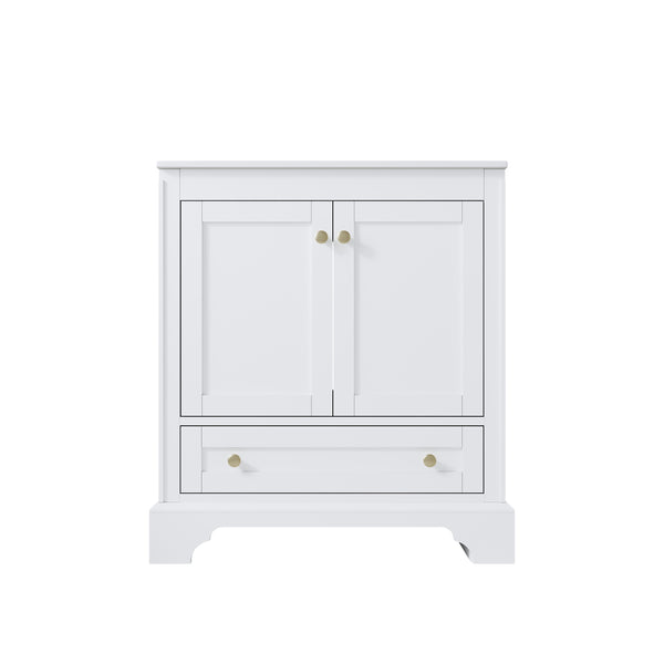 30 inch Bathroom Vanity with Sink Combo Set, Solid Wood Bathroom Storage Cabinet with Soft-Closing Doors, White