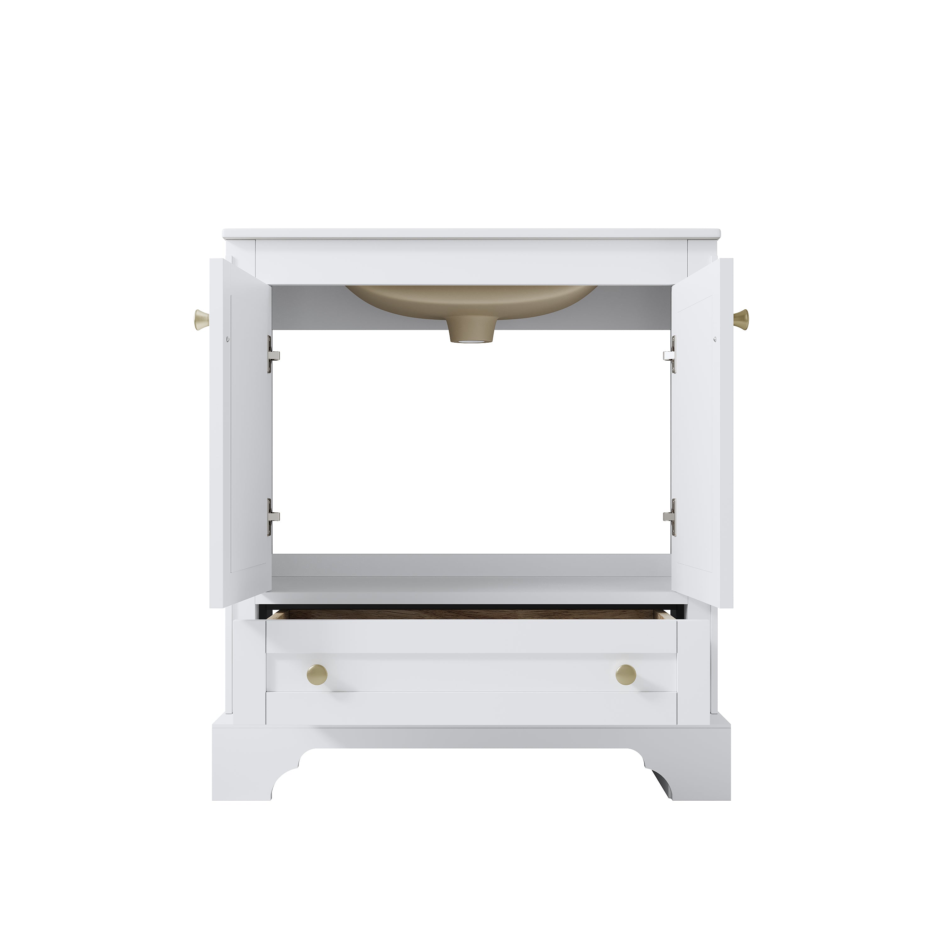30 inch Bathroom Vanity with Sink Combo Set, Solid Wood Bathroom Storage Cabinet with Soft-Closing Doors, White