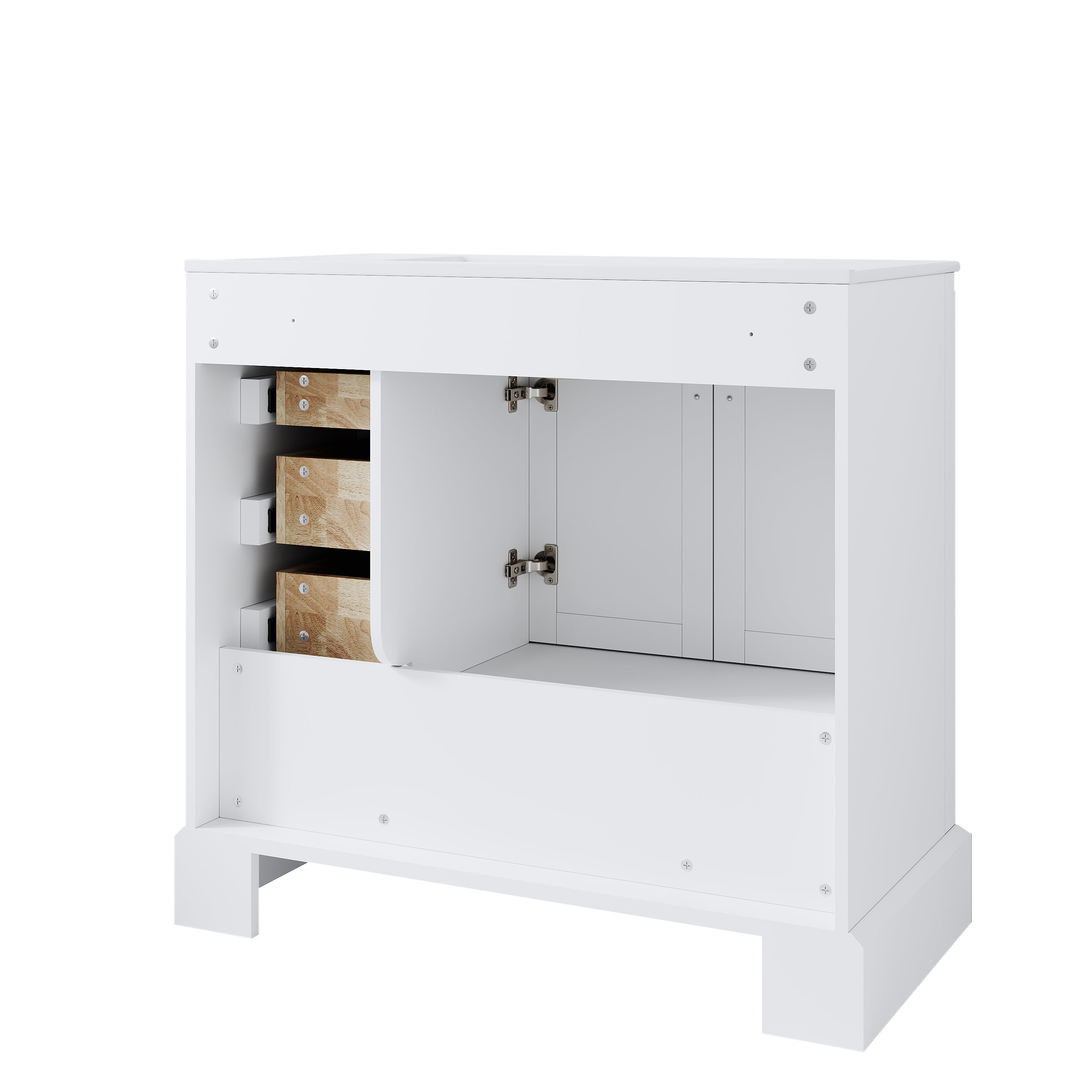 36 inch Bathroom Vanity with Sink Combo Set, Solid Wood Bathroom Storage Cabinet with Soft-Closing Doors, White