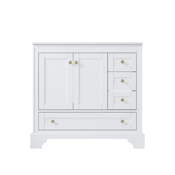 36 inch Bathroom Vanity with Sink Combo Set, Solid Wood Bathroom Storage Cabinet with Soft-Closing Doors, White