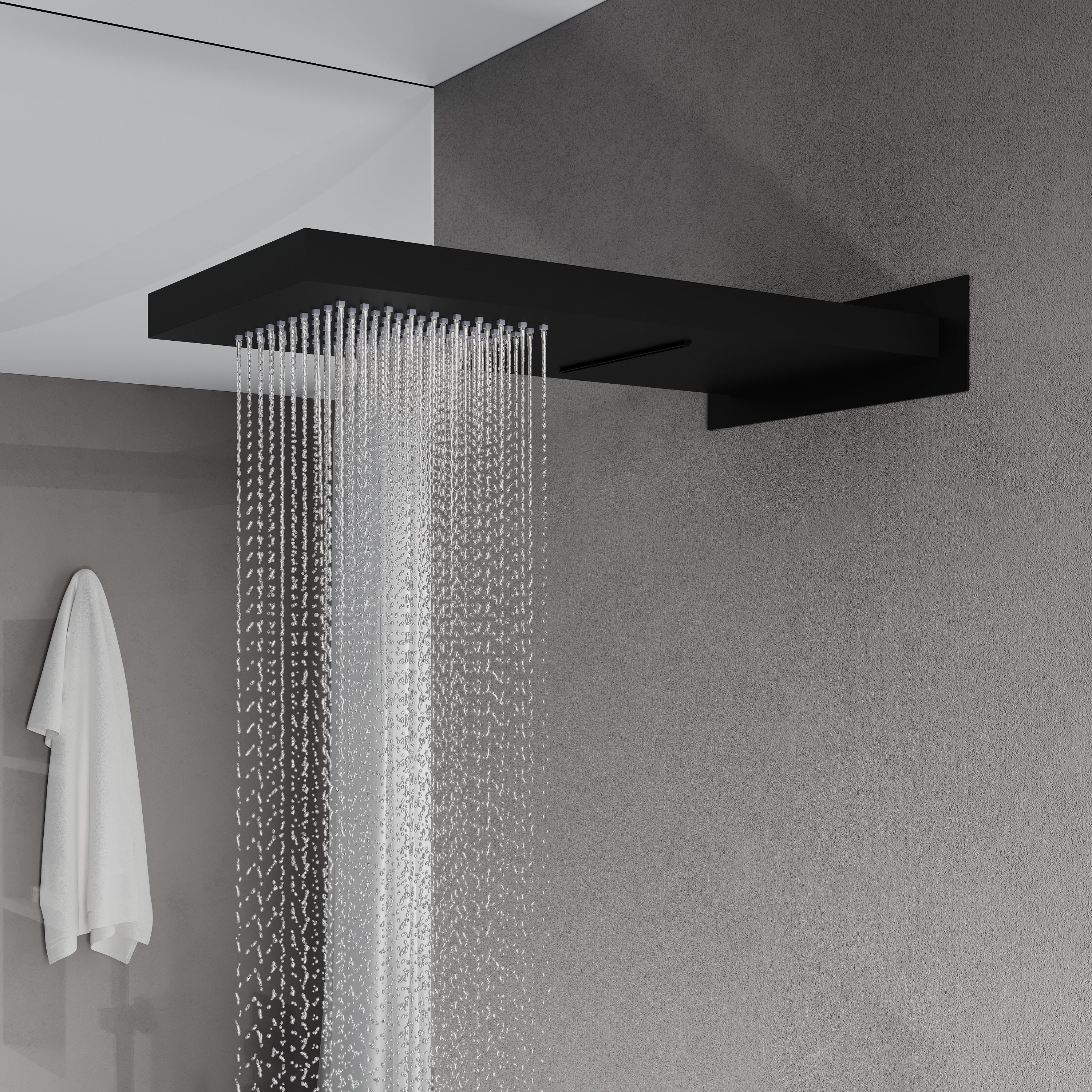 Wall-Mounted Shower System with Rainfall Head, Handheld & 3-Way Diverter – Pressure Balance Valve