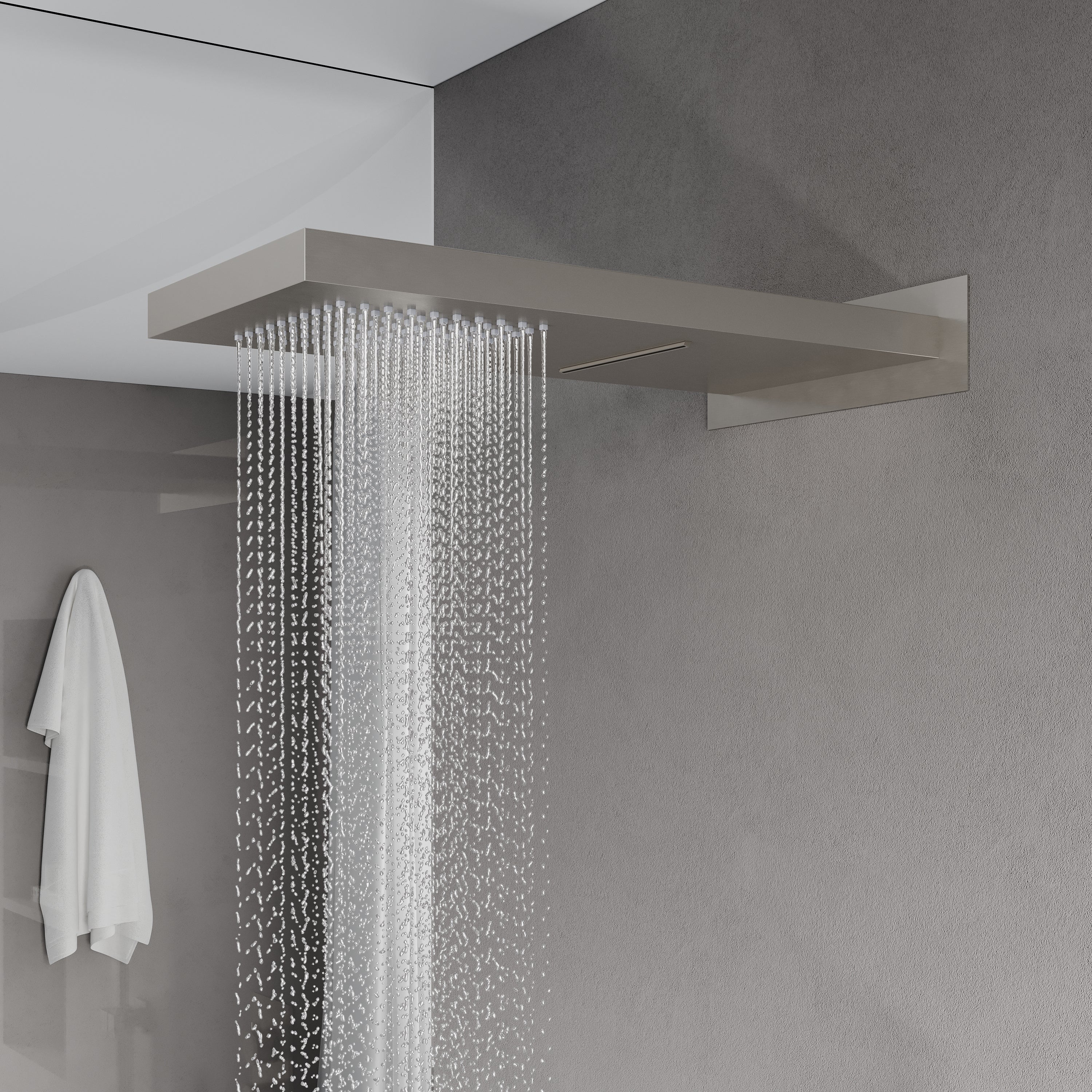Wall-Mounted Shower System with Rainfall Head, Handheld & 3-Way Diverter – Pressure Balance Valve