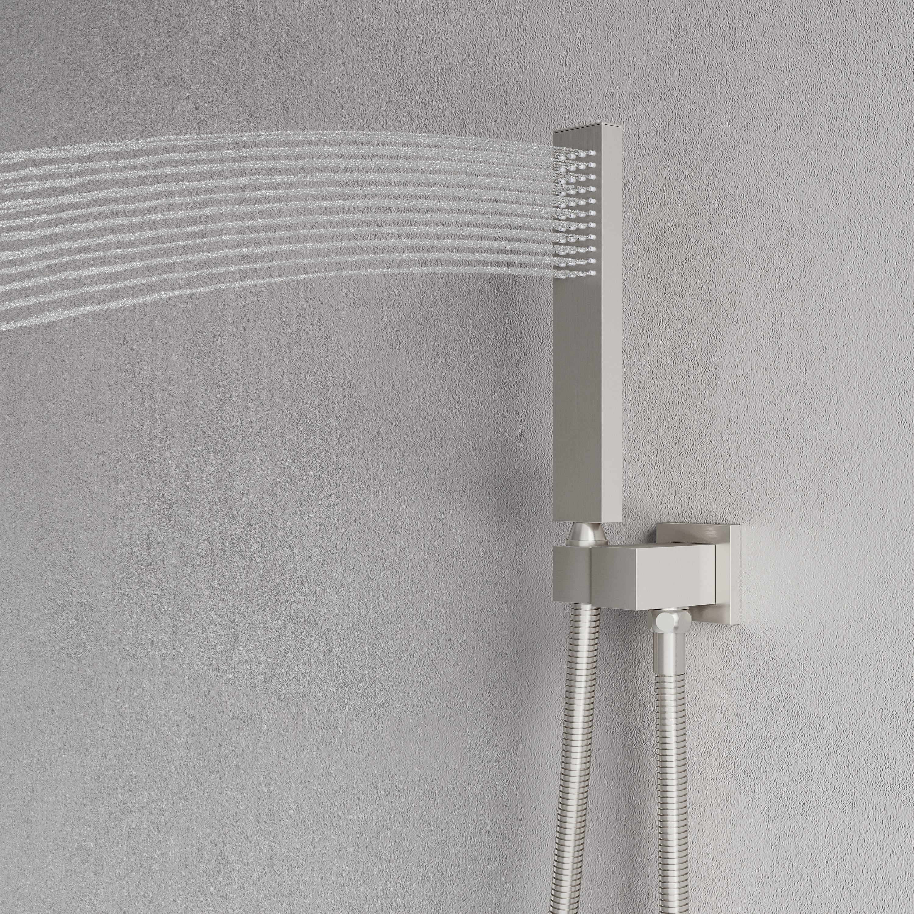 Wall-Mounted Shower System with Rainfall Head, Handheld & 3-Way Diverter – Pressure Balance Valve