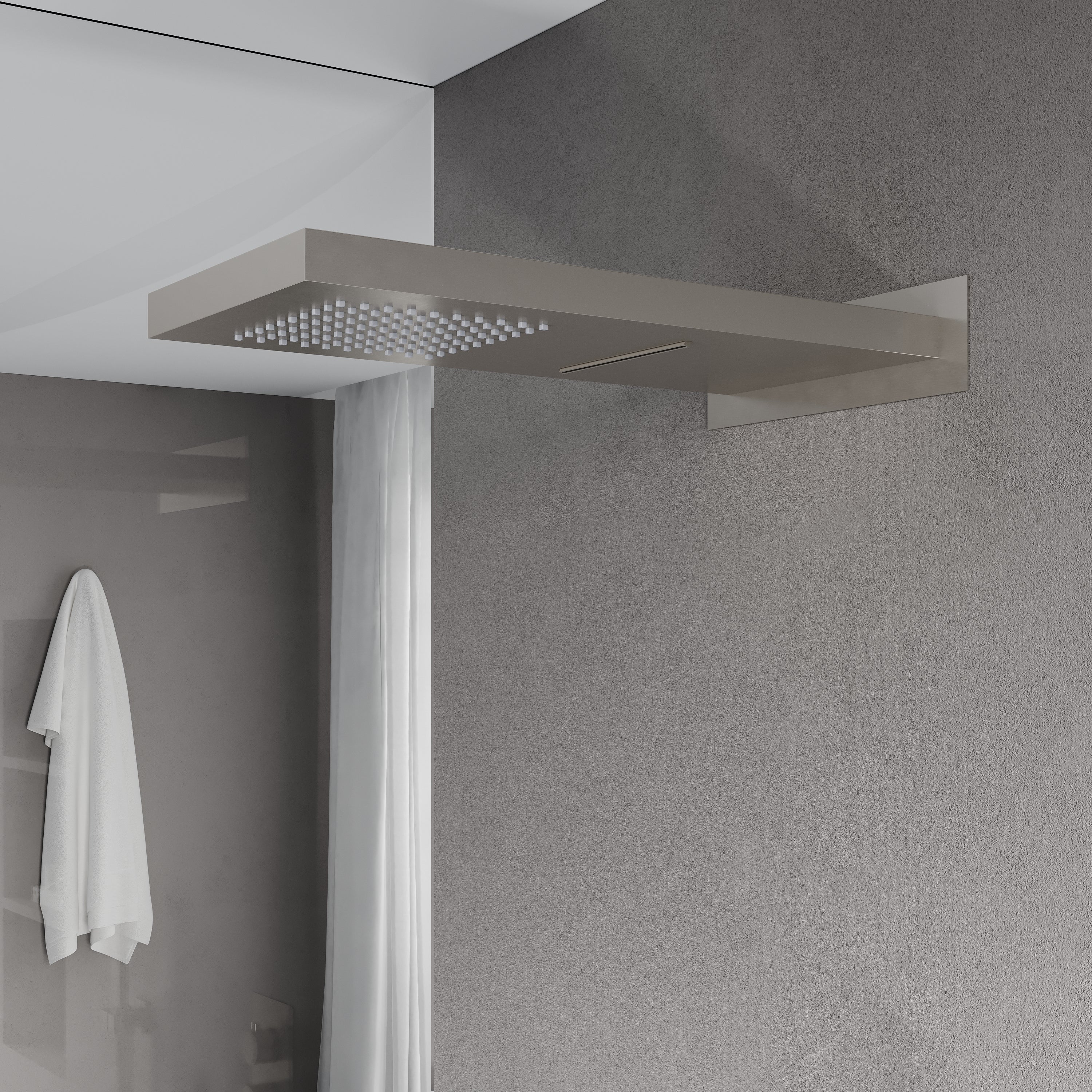 Wall-Mounted Shower System with Rainfall Head, Handheld & 3-Way Diverter – Pressure Balance Valve