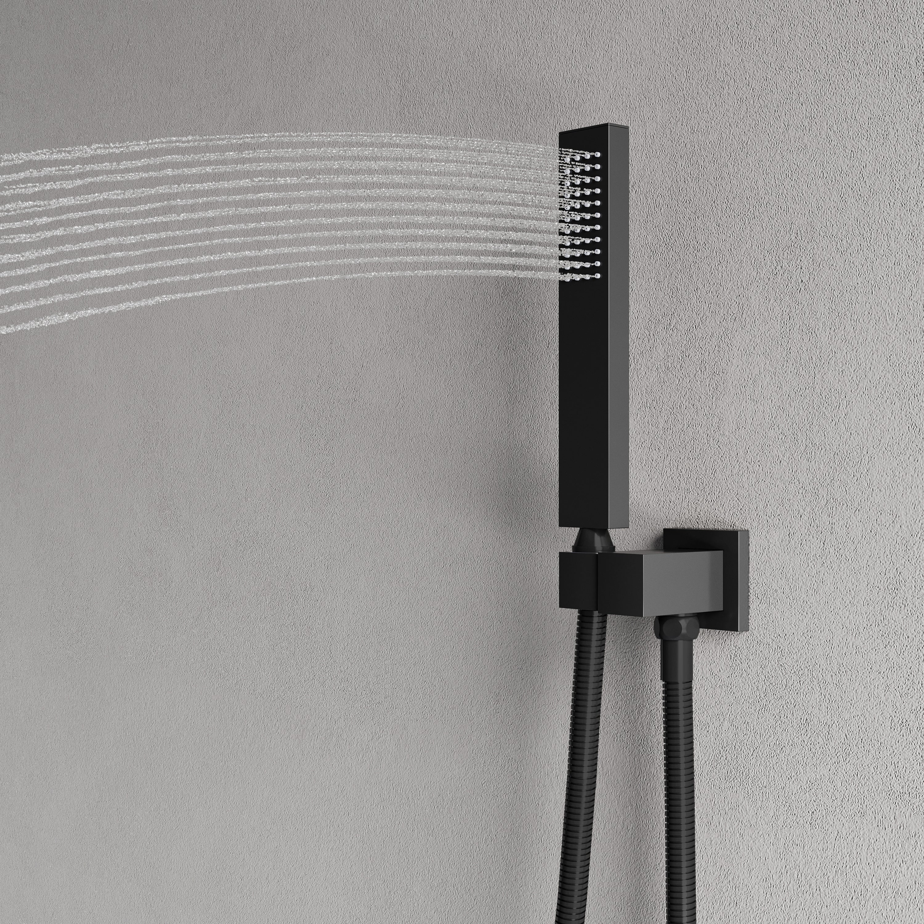 Wall-Mounted Shower System with Rainfall Head, Handheld & 3-Way Diverter – Pressure Balance Valve