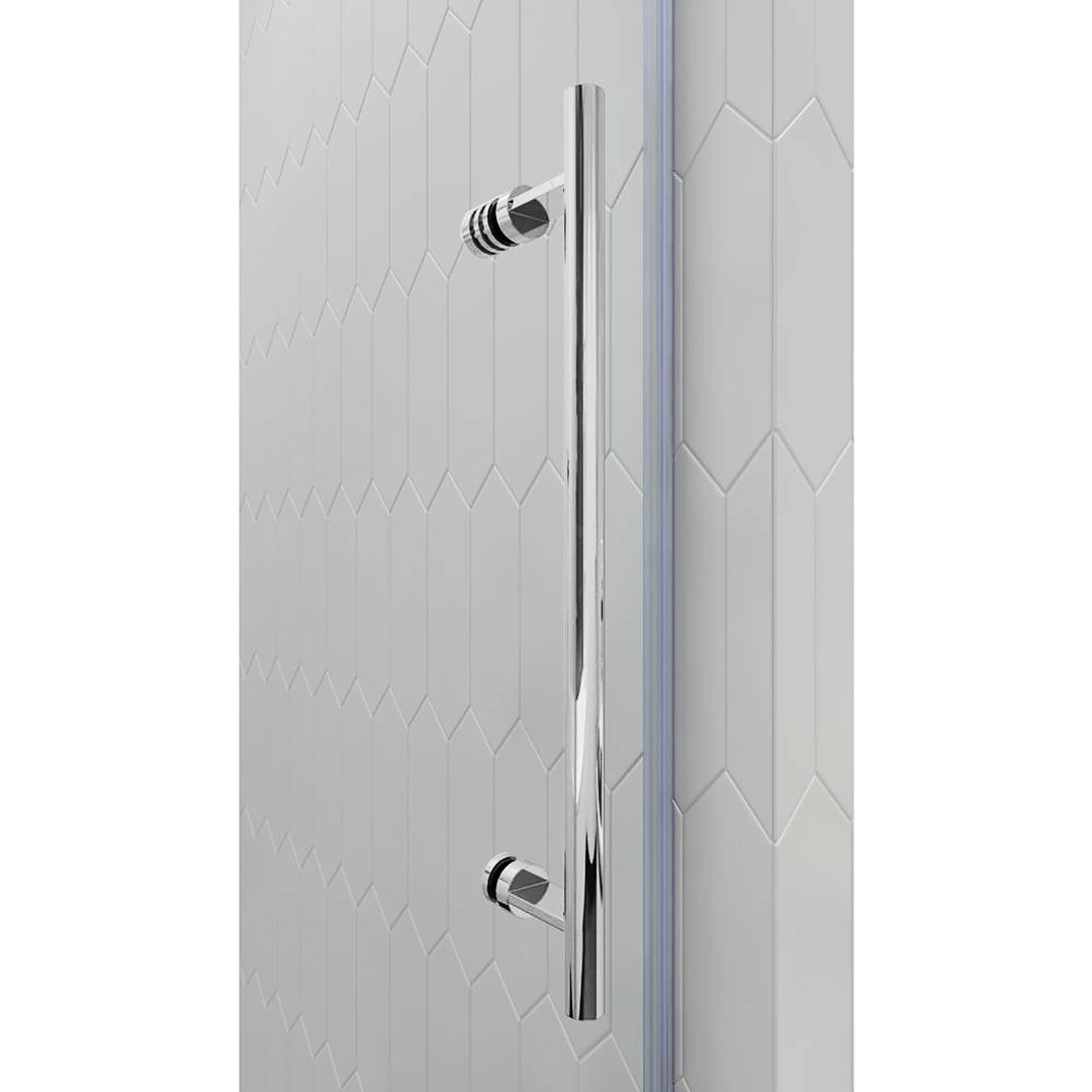 60-in W x 76-in H Double Frameless Bypass/Sliding Brushed Nickel Standard Sliding Shower Door