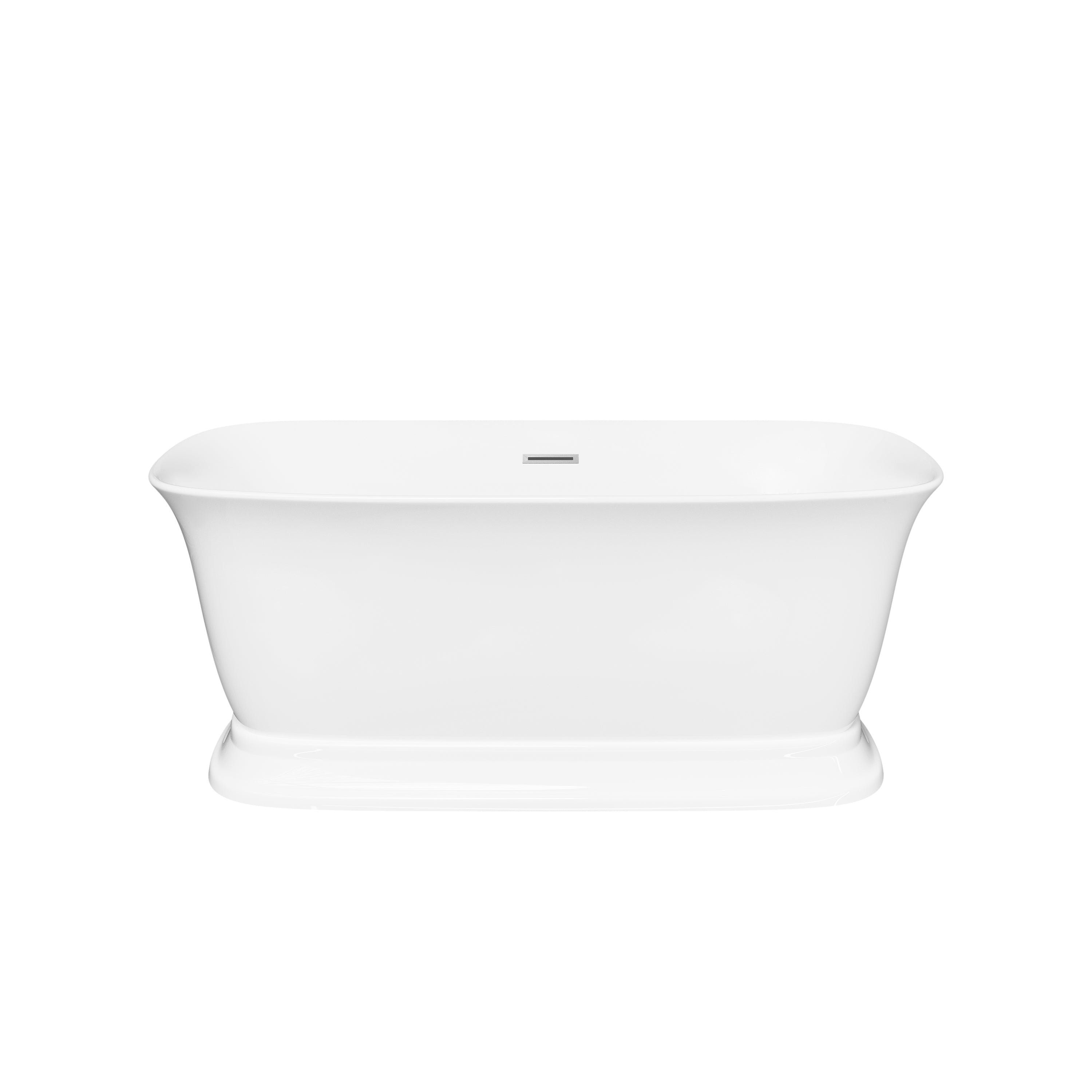 59" Acrylic Freestanding Bathtub in Glossy White with Overflow and Drain