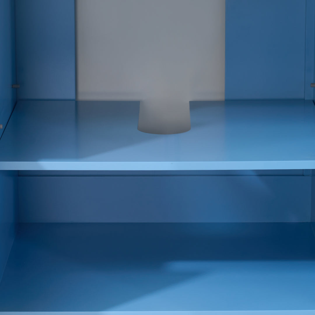 60" Bathroom Vanity in Light Blue with Carrara White Quartz Vanity Top with White Sink