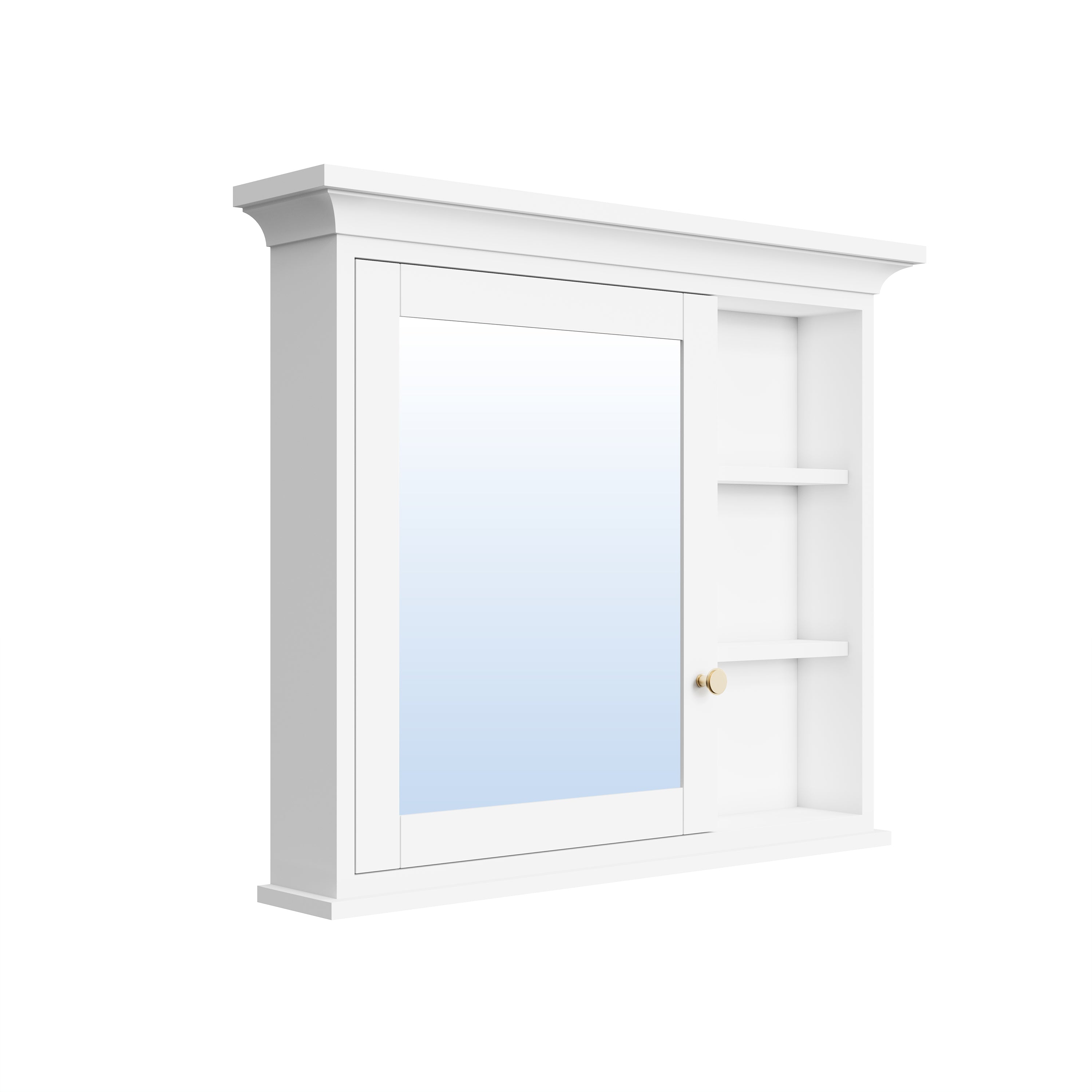 36 in.W x 30 in.H Vertical Mounting Bathroom Wood Medicine Cabinet with Mirror in White