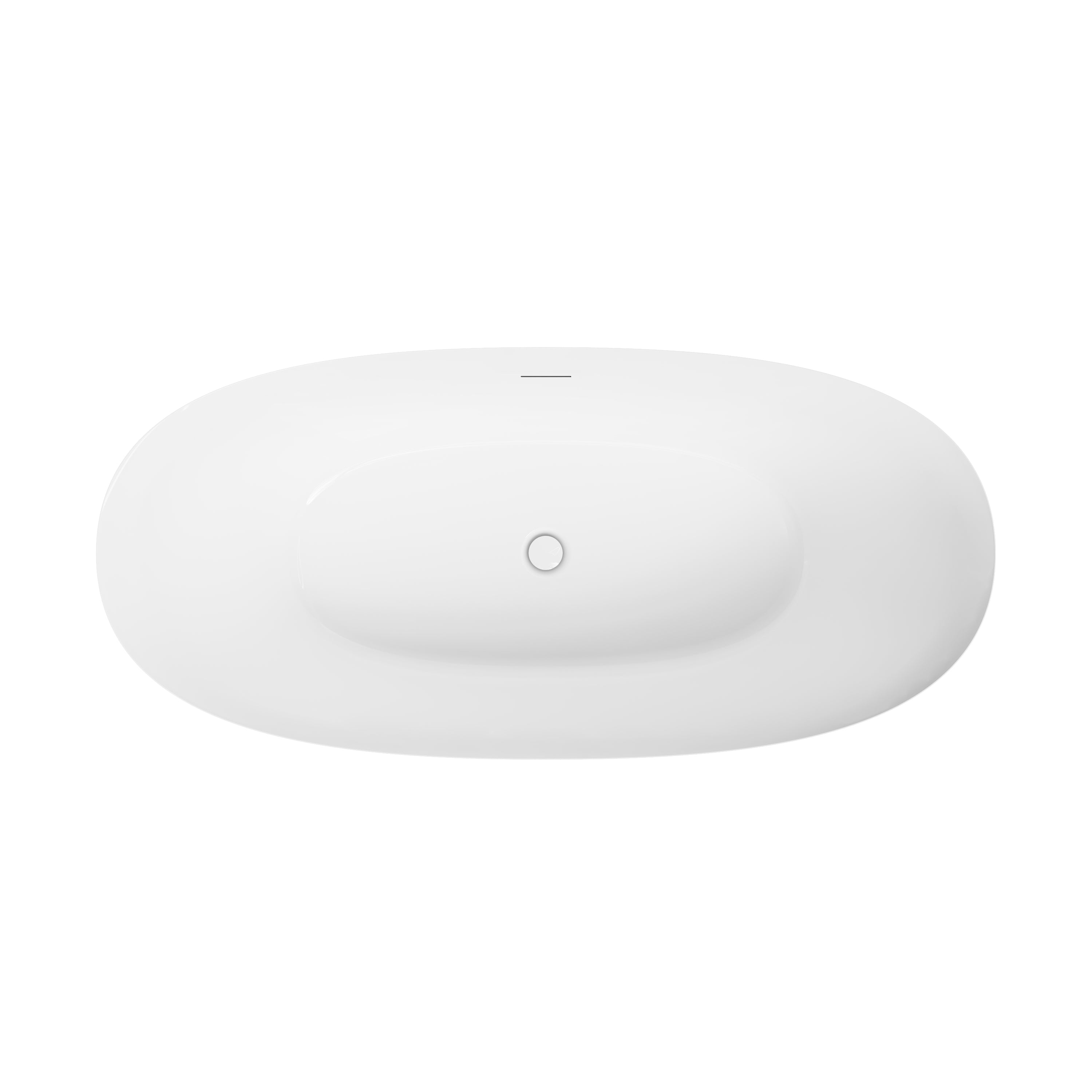 60" Acrylic Freestanding Soaking Bathtub Contemporary Soaking White Tub with Overflow and Drain