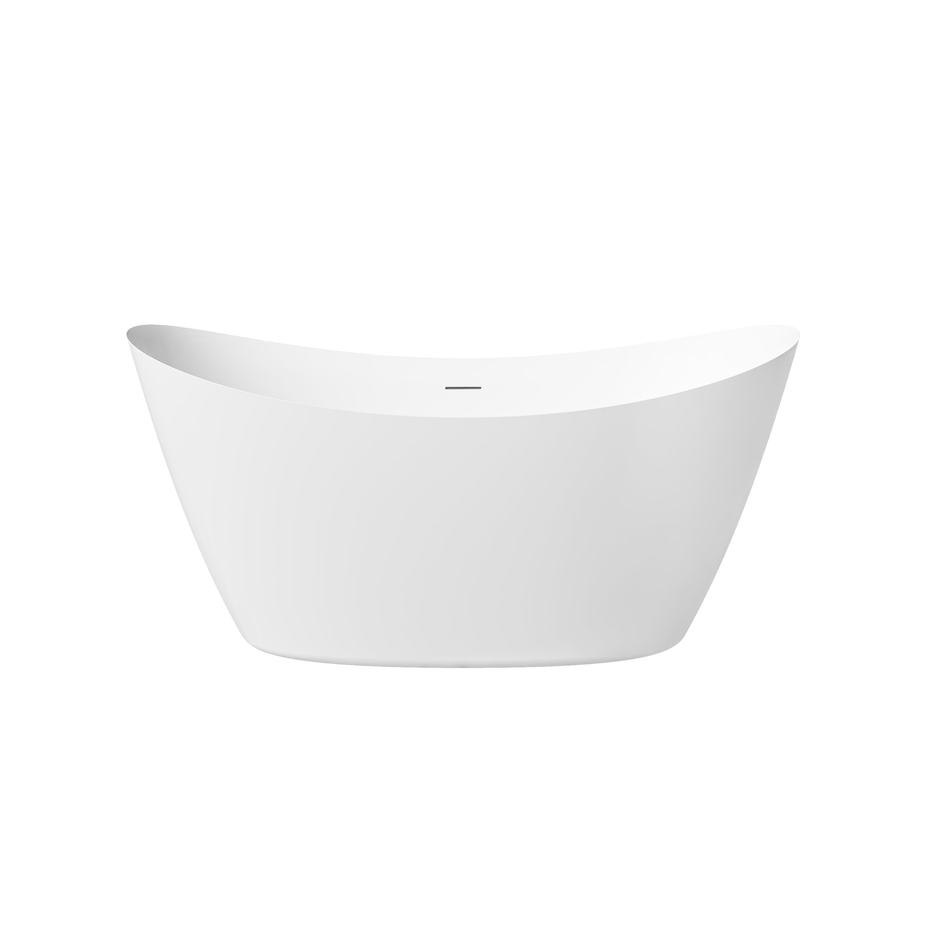 60" Acrylic Freestanding Soaking Bathtub Contemporary Soaking White Tub with Overflow and Drain