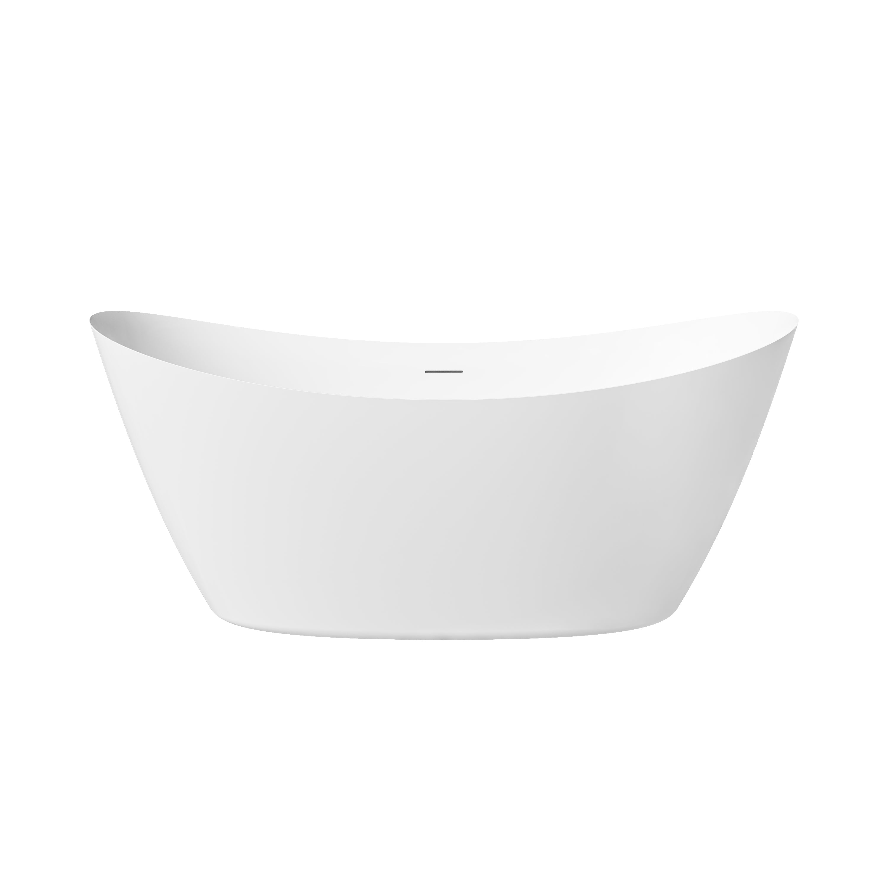 66" Acrylic Freestanding Soaking Bathtub Contemporary Soaking White Tub with Overflow and Drain