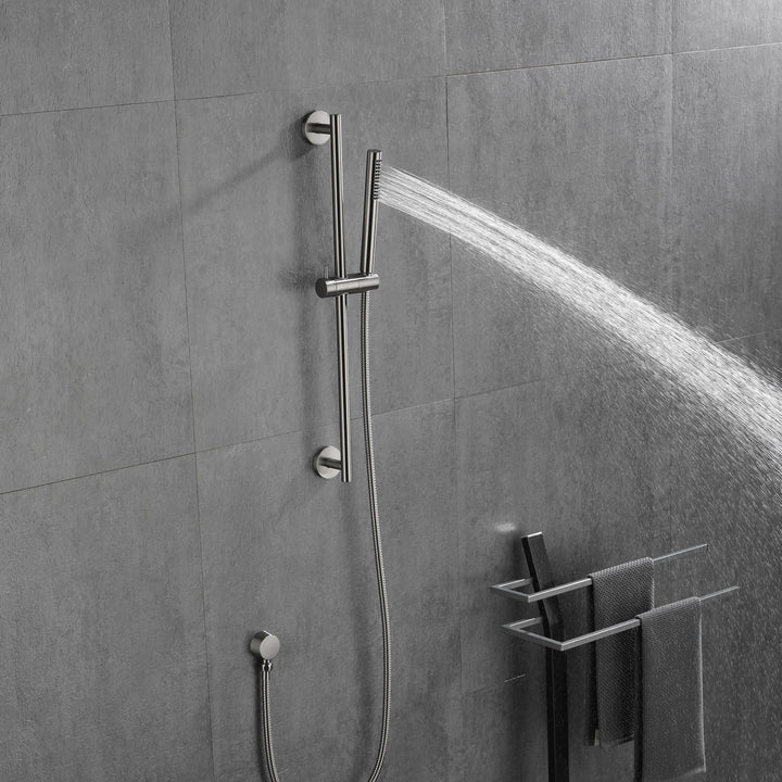 Brushed Nickel Handheld Shower with 28-Inch Slide Bar